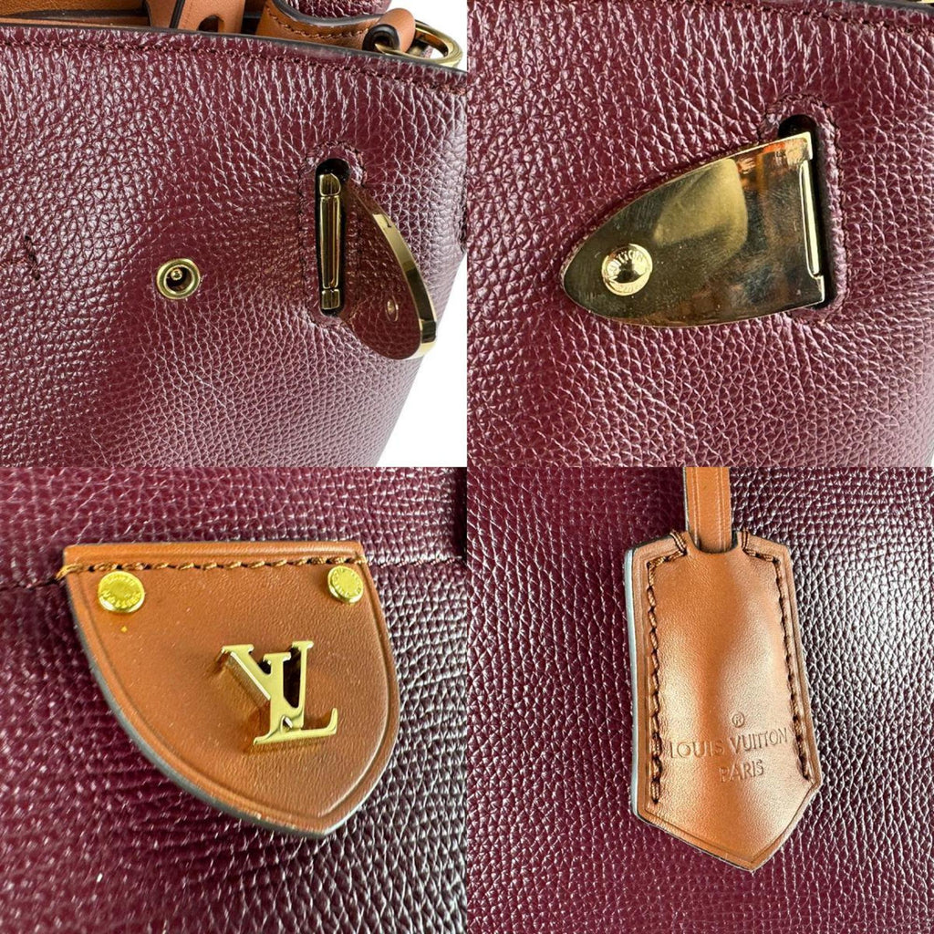 Louis Vuitton Brown Burgundy Leather Handbag Shoulder Bag