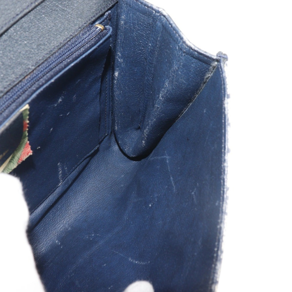 Gucci Gray Navy Gg Plus Shoulder Bag (Pre-Owned)