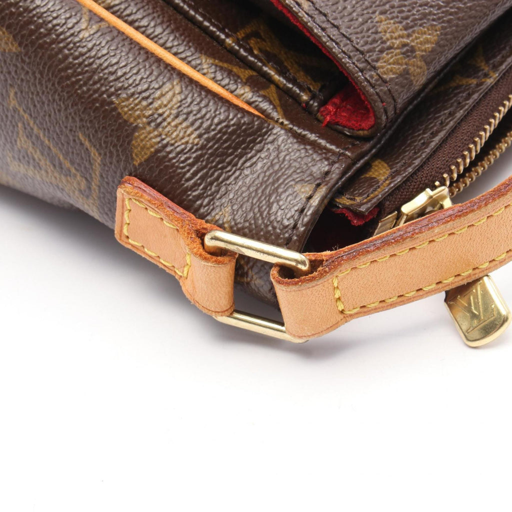 Louis Vuitton Monogram Brown Coated Canvas Leather Shoulder Bag