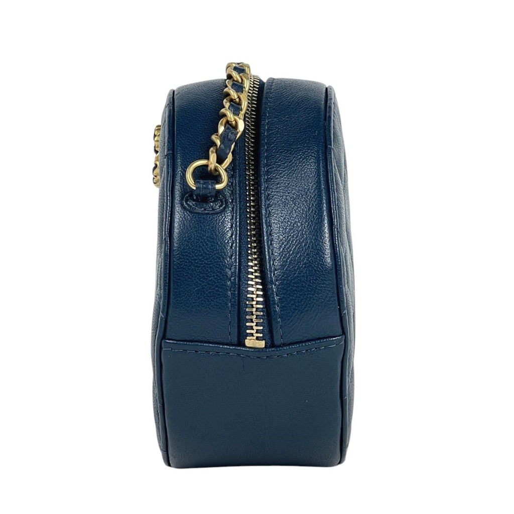 Chanel Blue Leather Shoulder Bag
