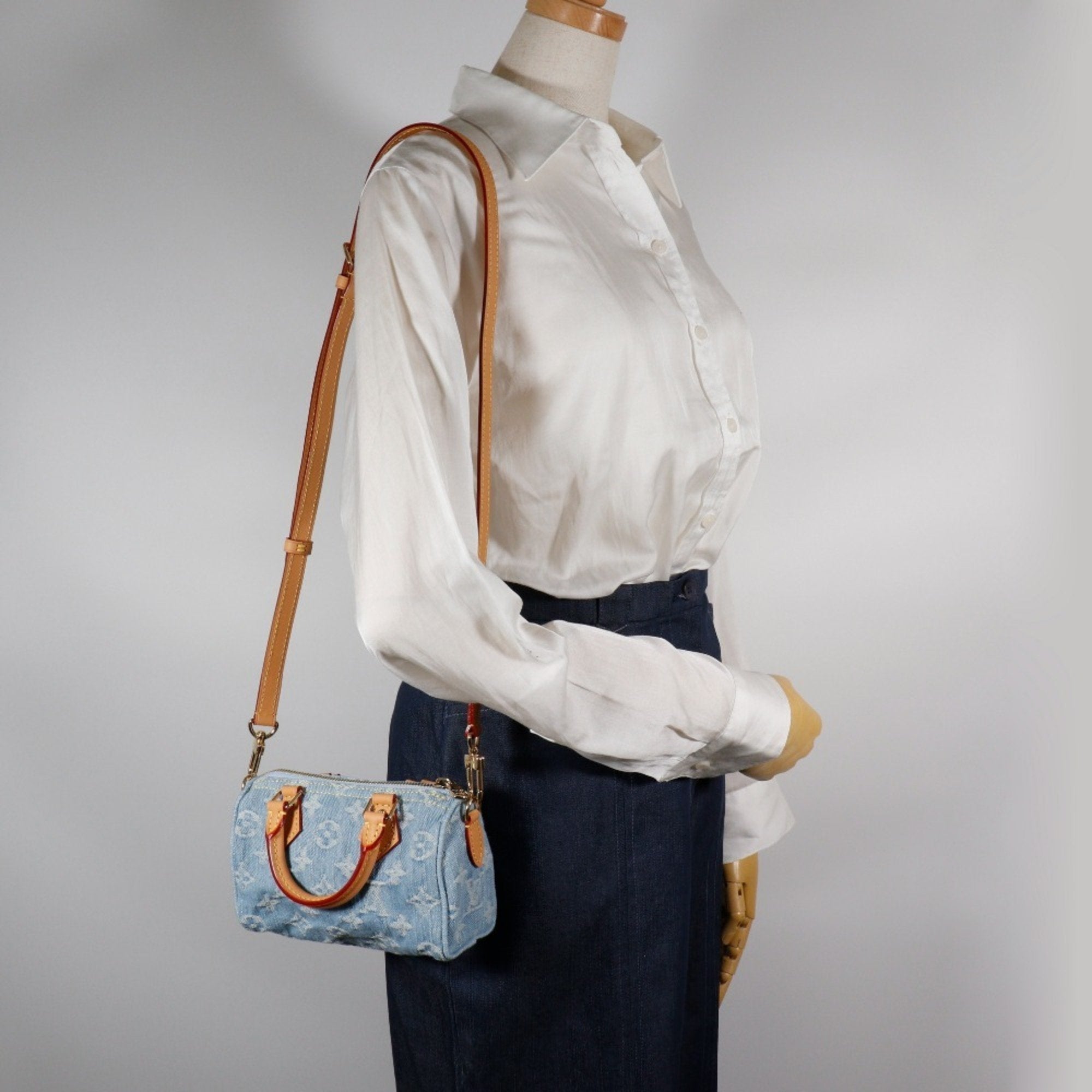 Louis Vuitton Sky Blue Monogram Denim Handbag