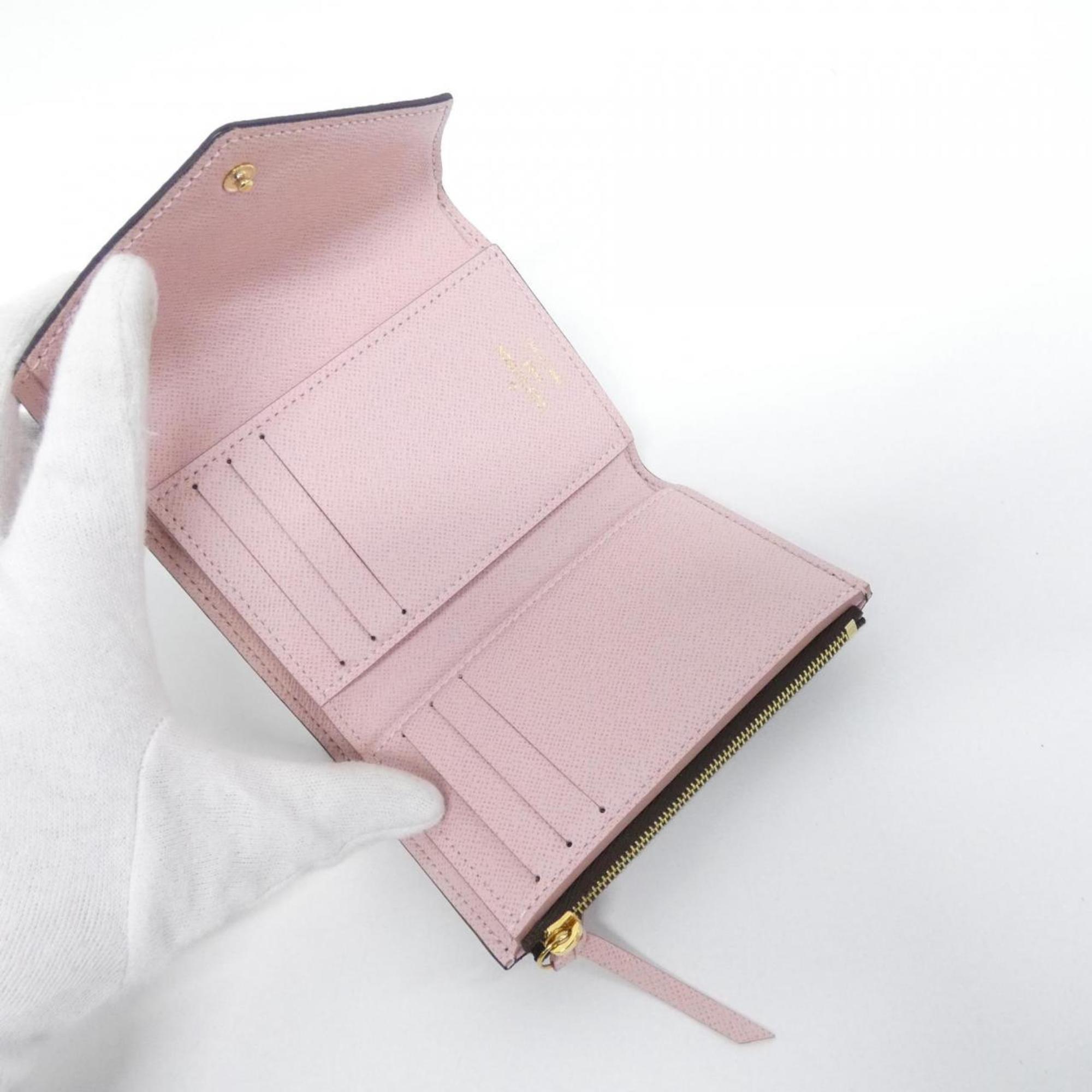 Louis Vuitton Marron Rose Ballerine Coated Canvas Wallet (Tri-Fold)
