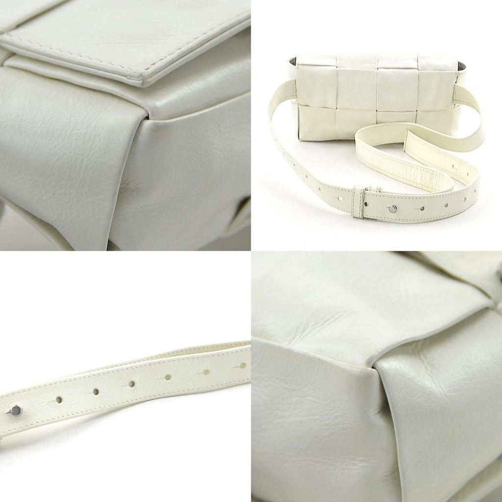 Bottega Veneta White Leather Fanny Pack