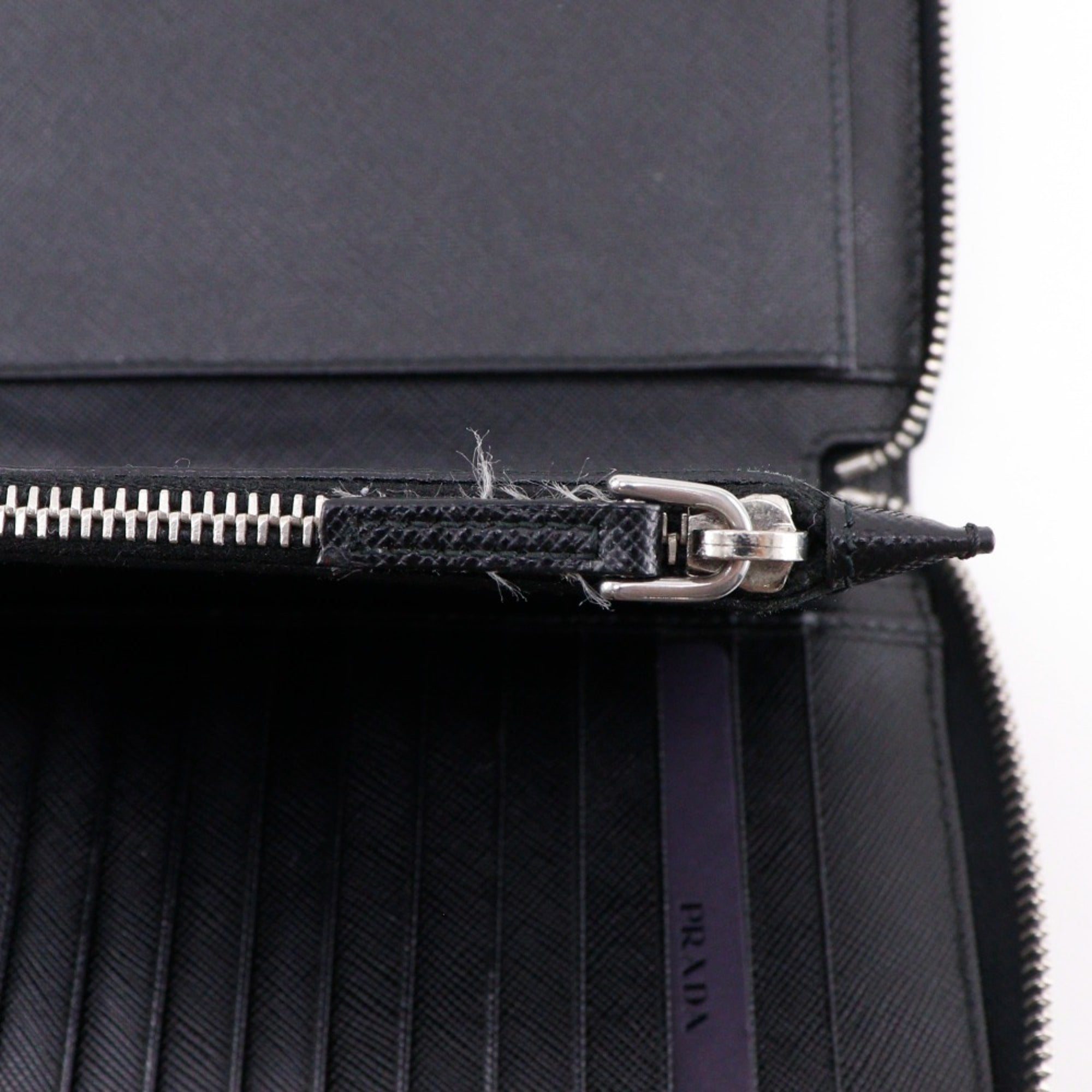 Prada Saffiano Black Saffiano Long Wallet (Bi-Fold)
