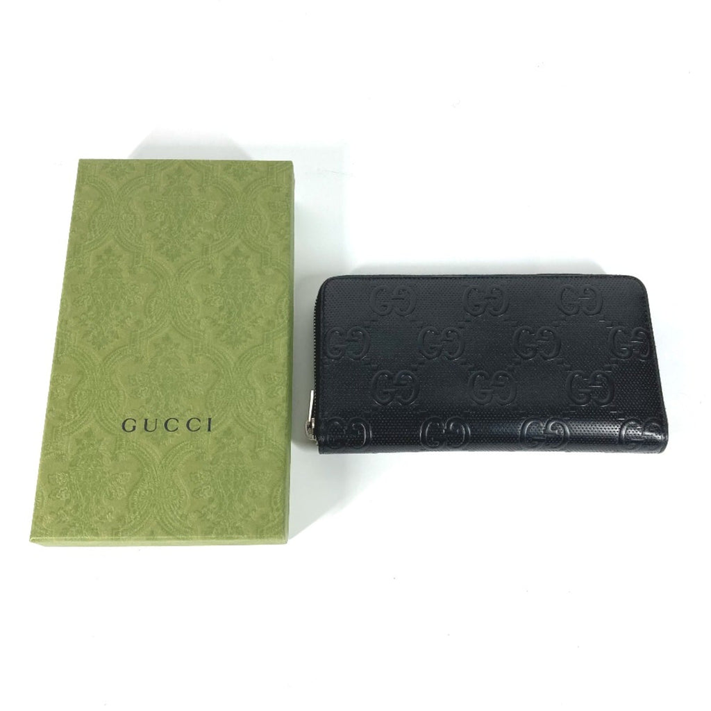 Gucci Black Leather Long Wallet (Bi-Fold) (Pre-Owned)