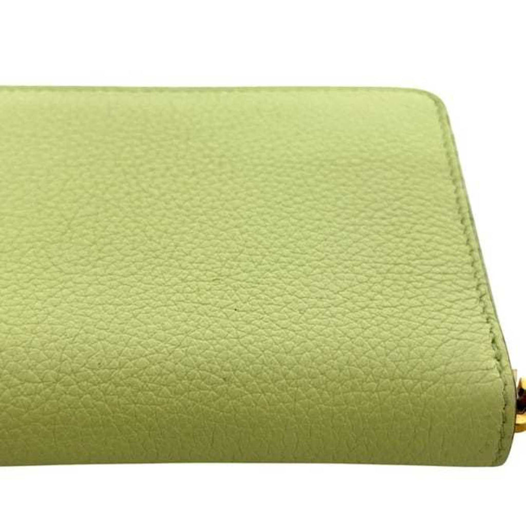 Gucci Light Green Leather Long Wallet (Bi-Fold) (Pre-Owned)