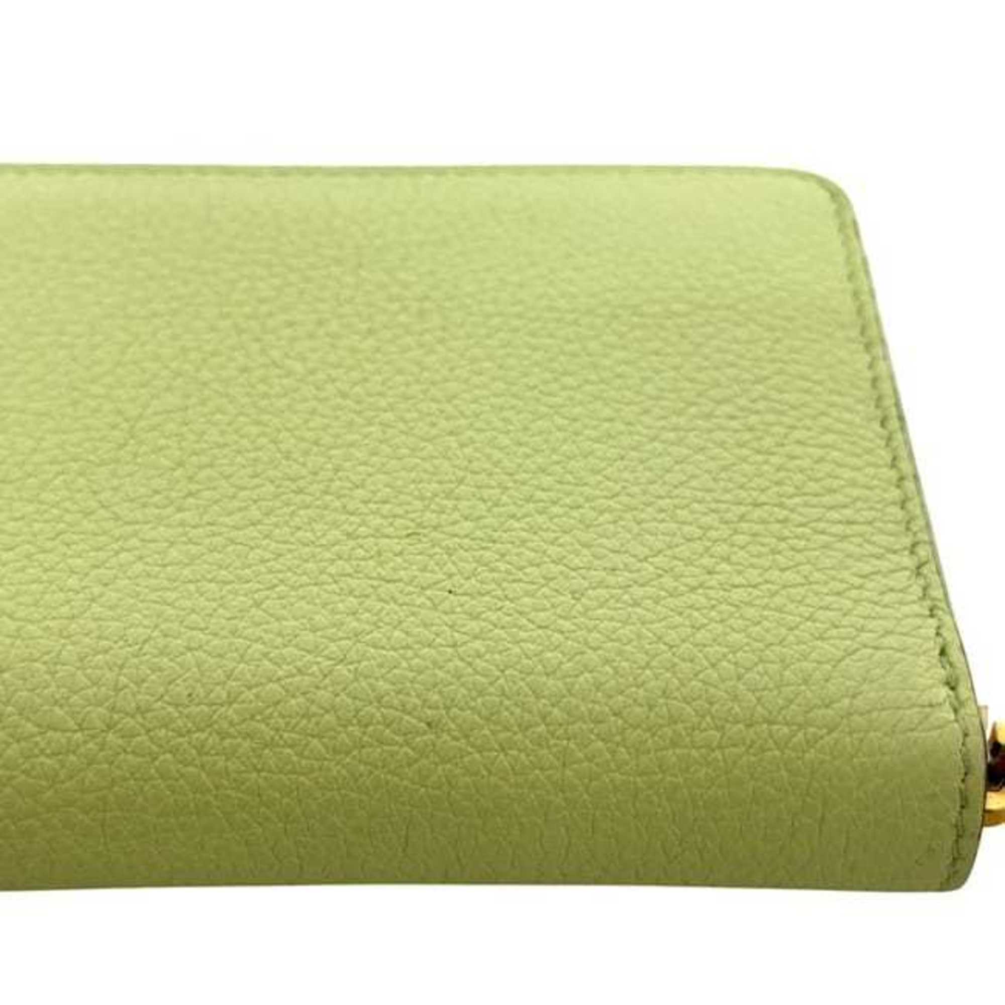 Gucci Light Green Leather Long Wallet (Bi-Fold) (Pre-Owned)