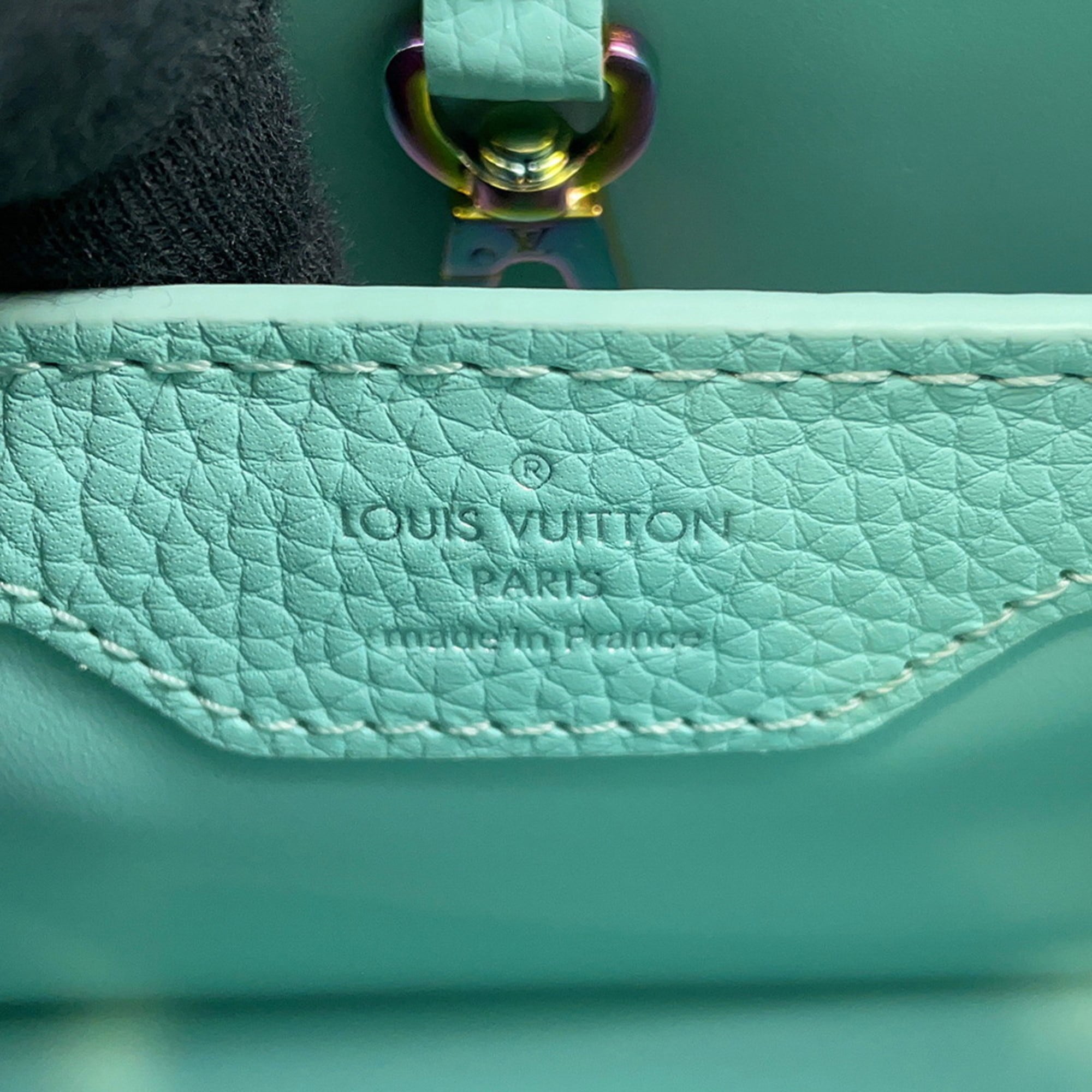 Louis Vuitton Light Blue Leather Handbag Shoulder Bag