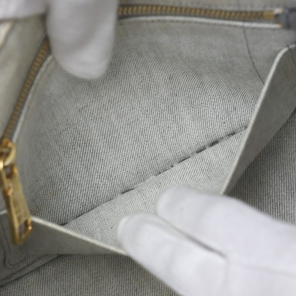 Prada White Canvas Tote Bag