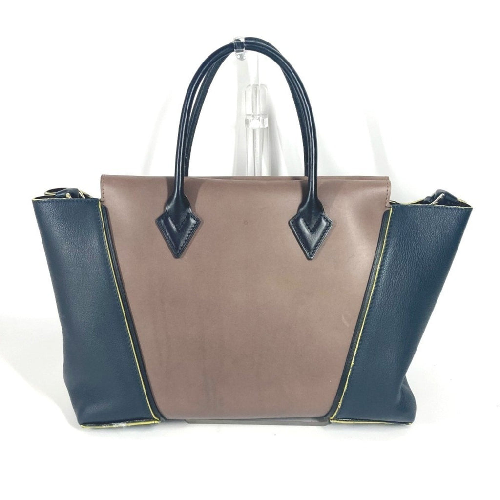 Louis Vuitton Black Brown Leather Handbag Tote Bag