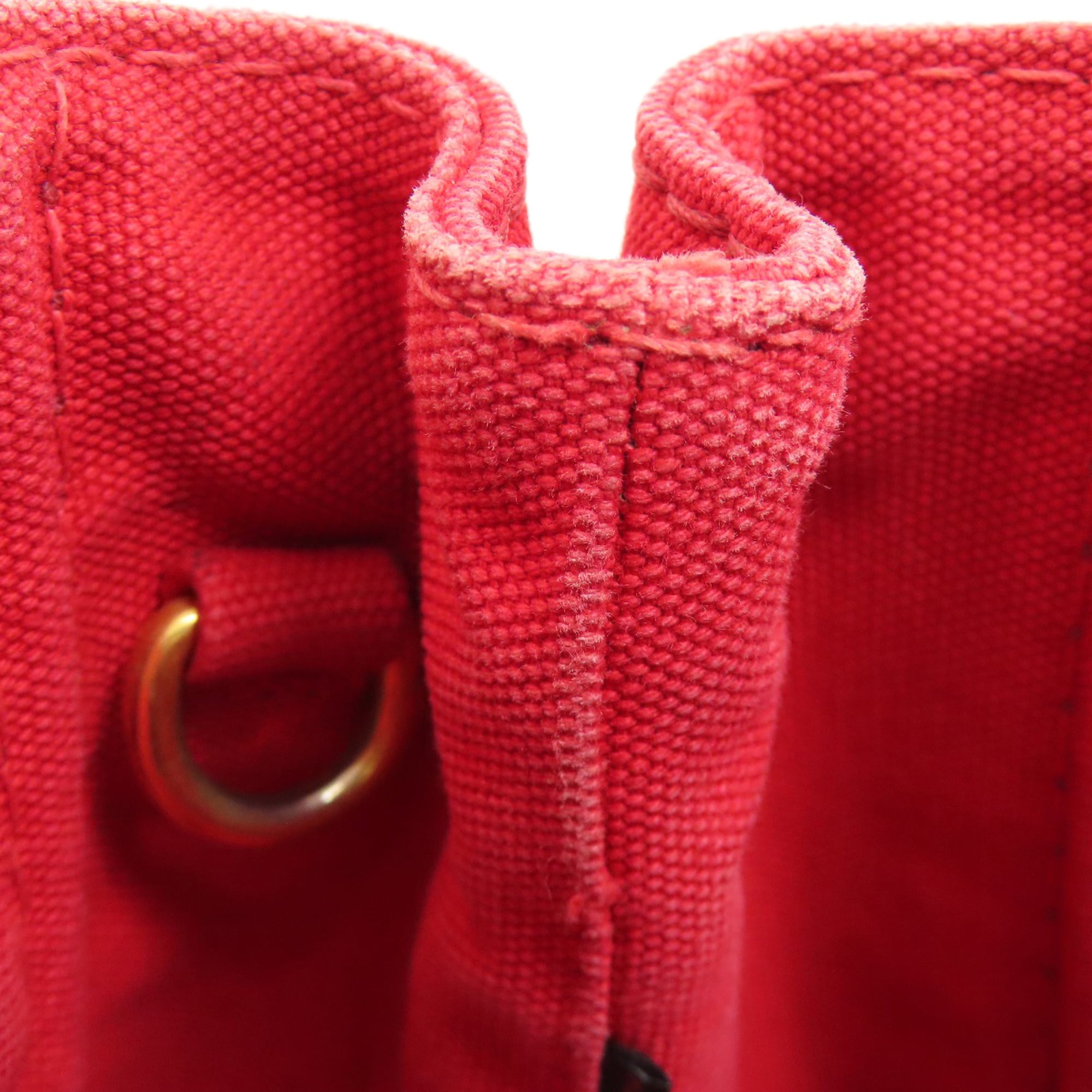Prada Red Color Canvas Handbag