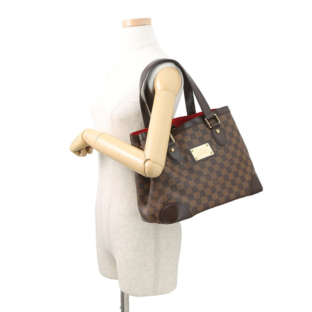 Louis Vuitton Damier Damier Canvas Ebene Red Color Handbag Shoulder Bag Tote Bag