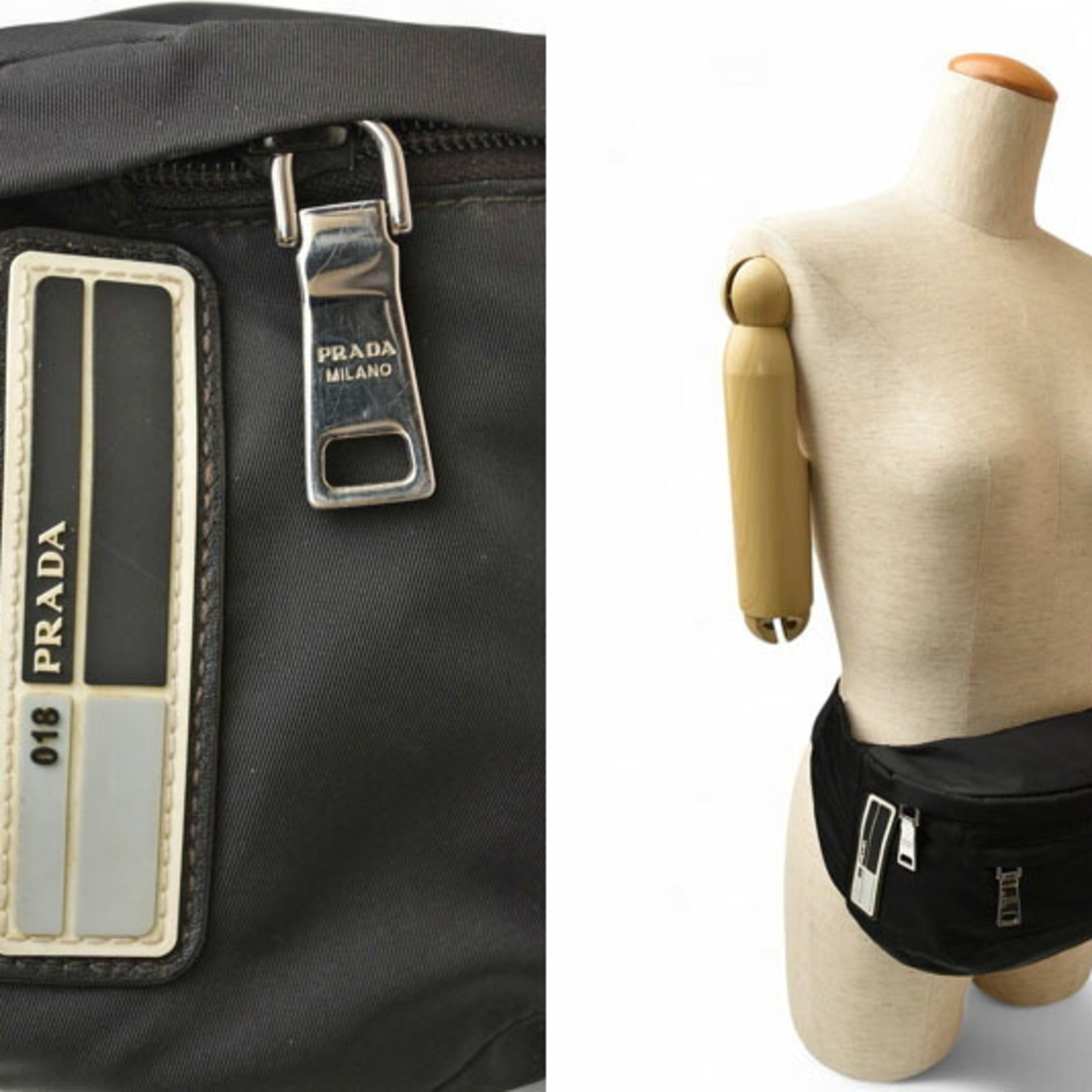 Prada Black Nero Nylon Fanny Pack Pouch