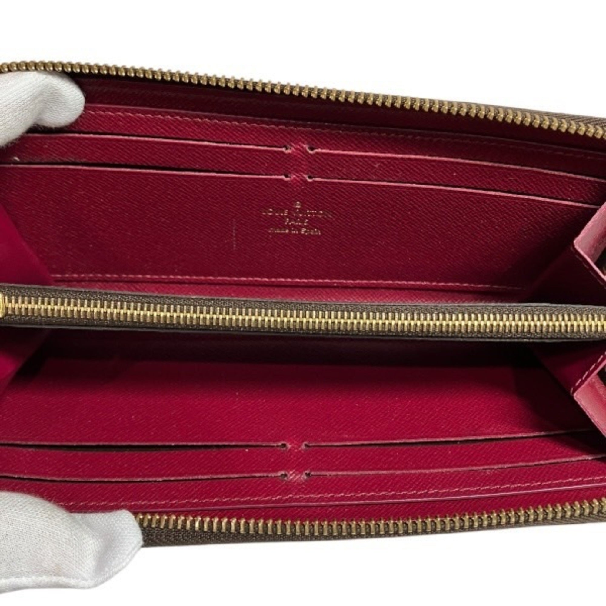Louis Vuitton Brown Fuchsia Pink Monogram Long Wallet
