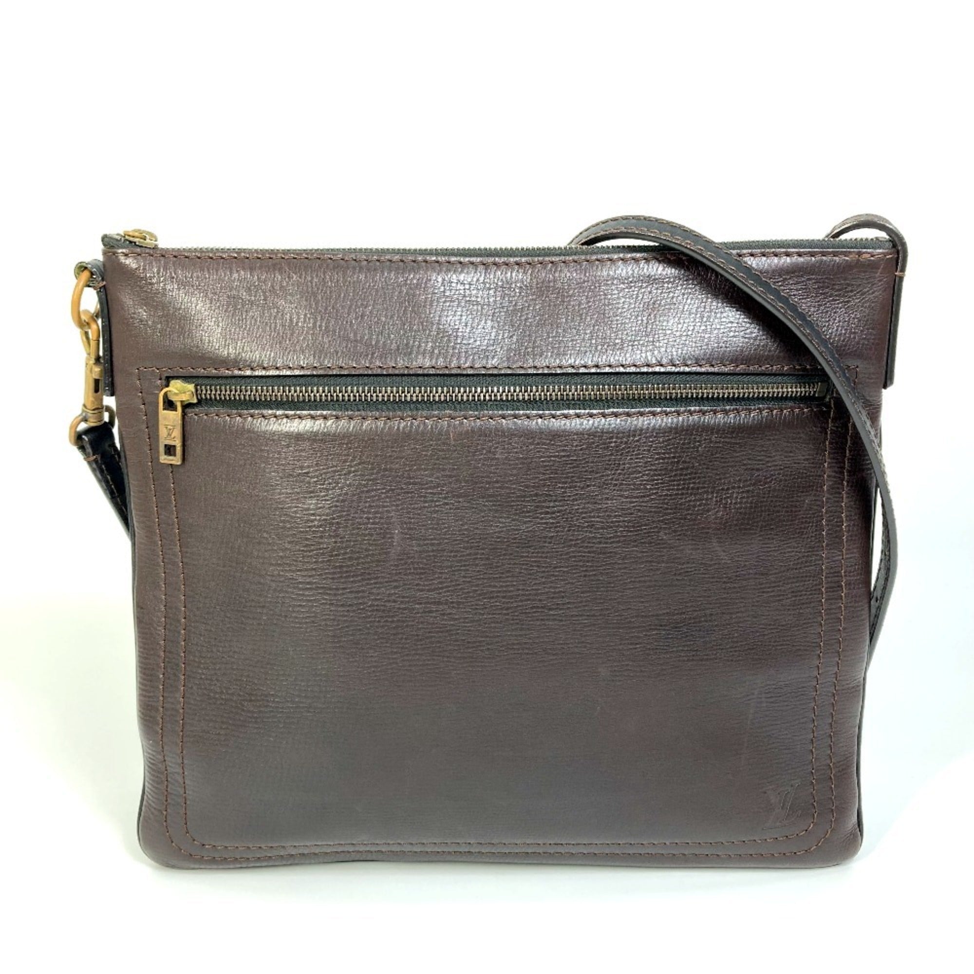 Louis Vuitton Brown Coffee Utah Leather Pochette Shoulder Bag