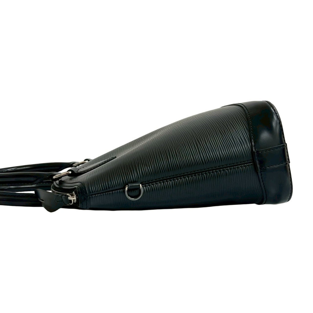 Louis Vuitton Black Leather Boston Bag Handbag Tote Bag