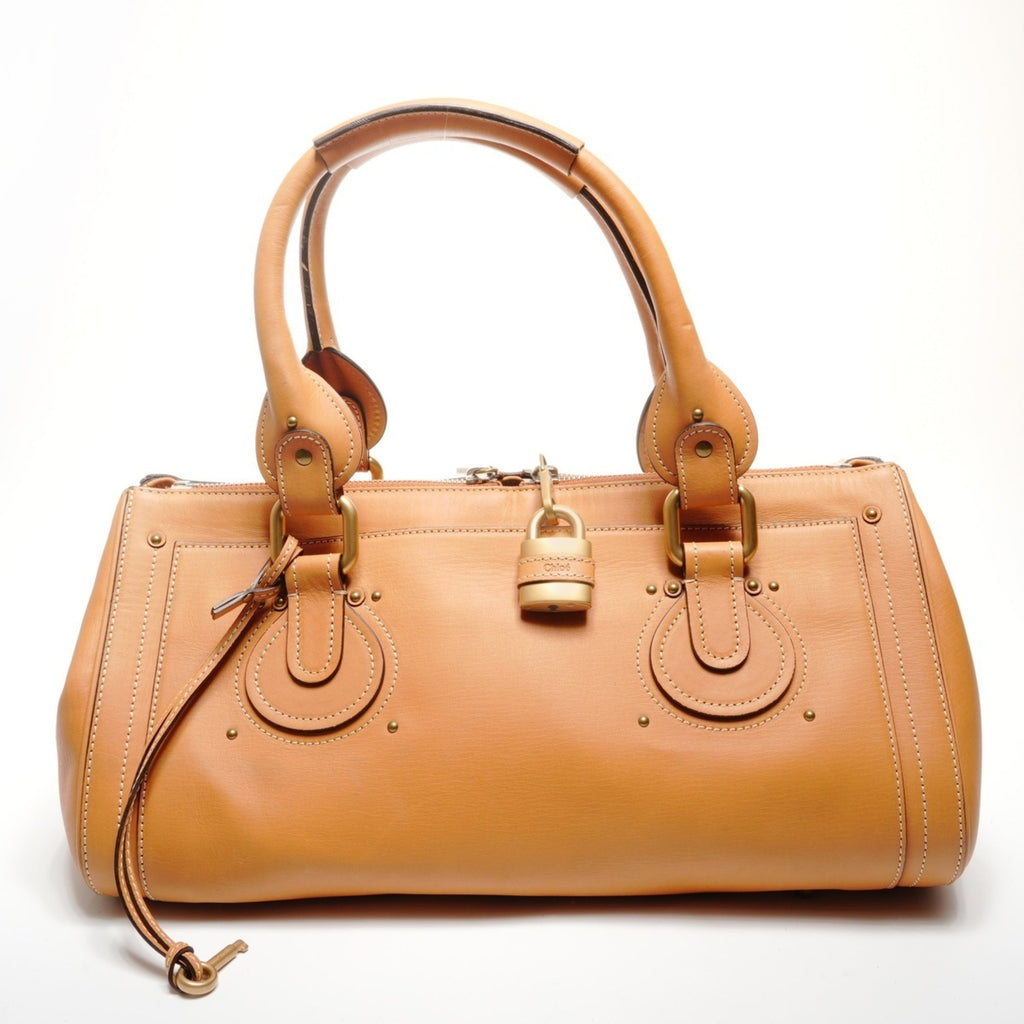 Chloé Paddington Brown Leather Boston Bag Handbag (Pre-Owned)