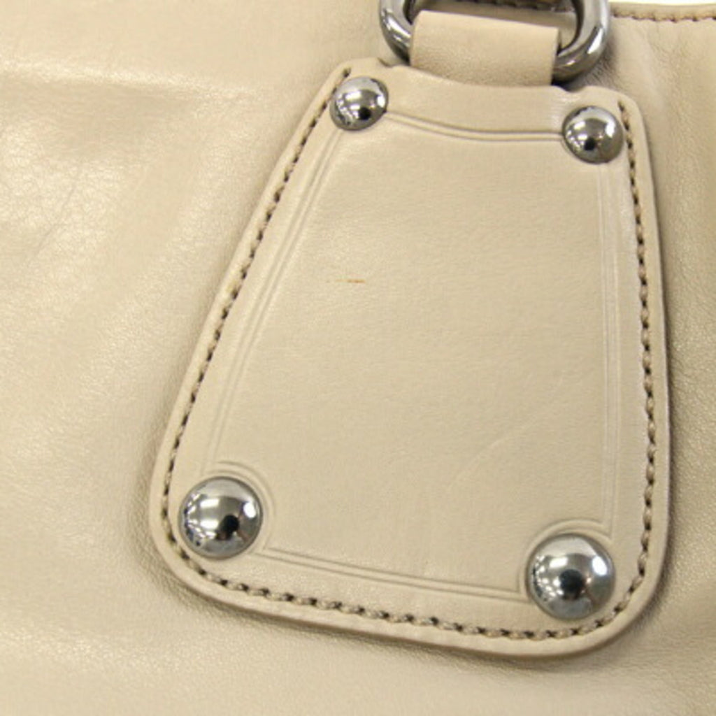 Prada Light Beige Leather Handbag Shoulder Bag