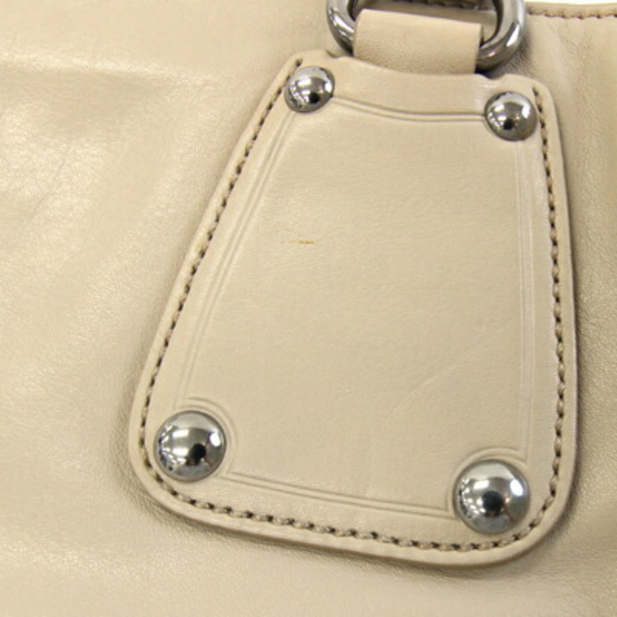Prada Light Beige Leather Handbag Shoulder Bag