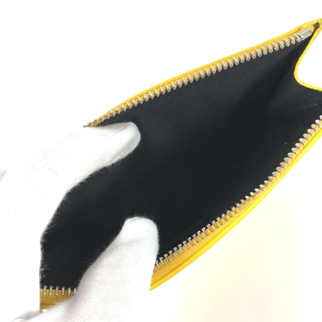 Fendi Yellow Leather Clutch Bag Pouch