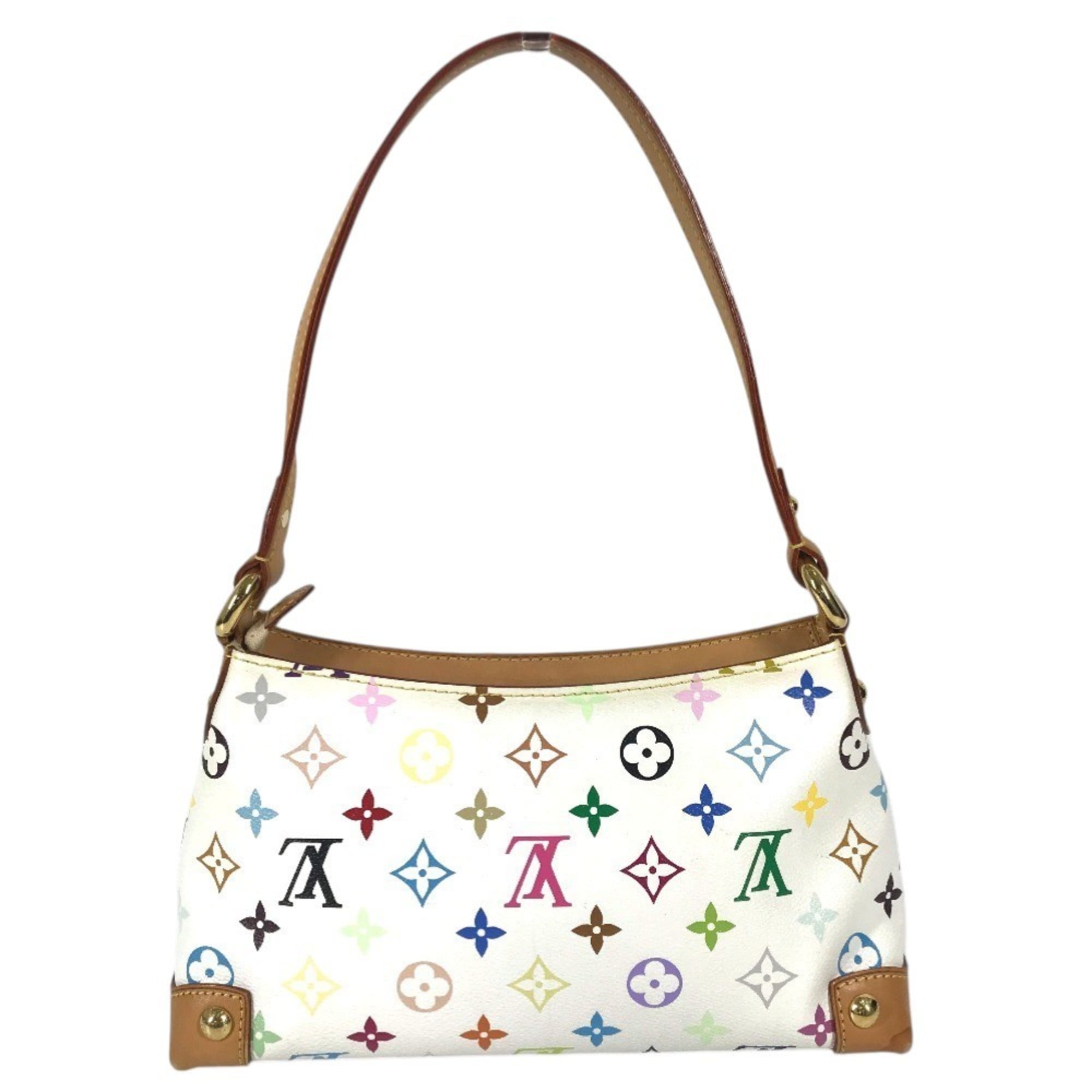 Louis Vuitton Blanc Multi-Color White Yellow Monogram Multicolore Canvas Handbag Shoulder Bag