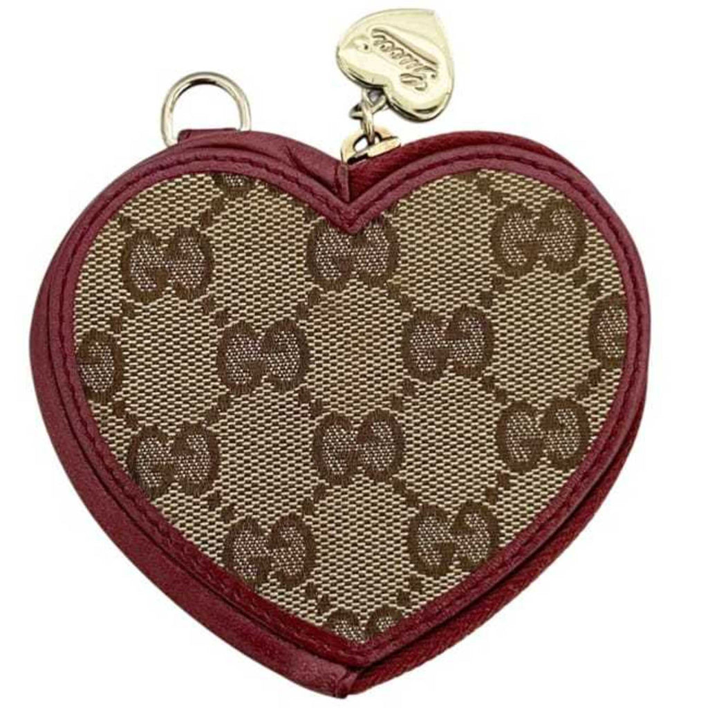 Gucci Beige Bordeaux Gg Canvas Leather Coin Purse/Coin Case (Pre-Owned)