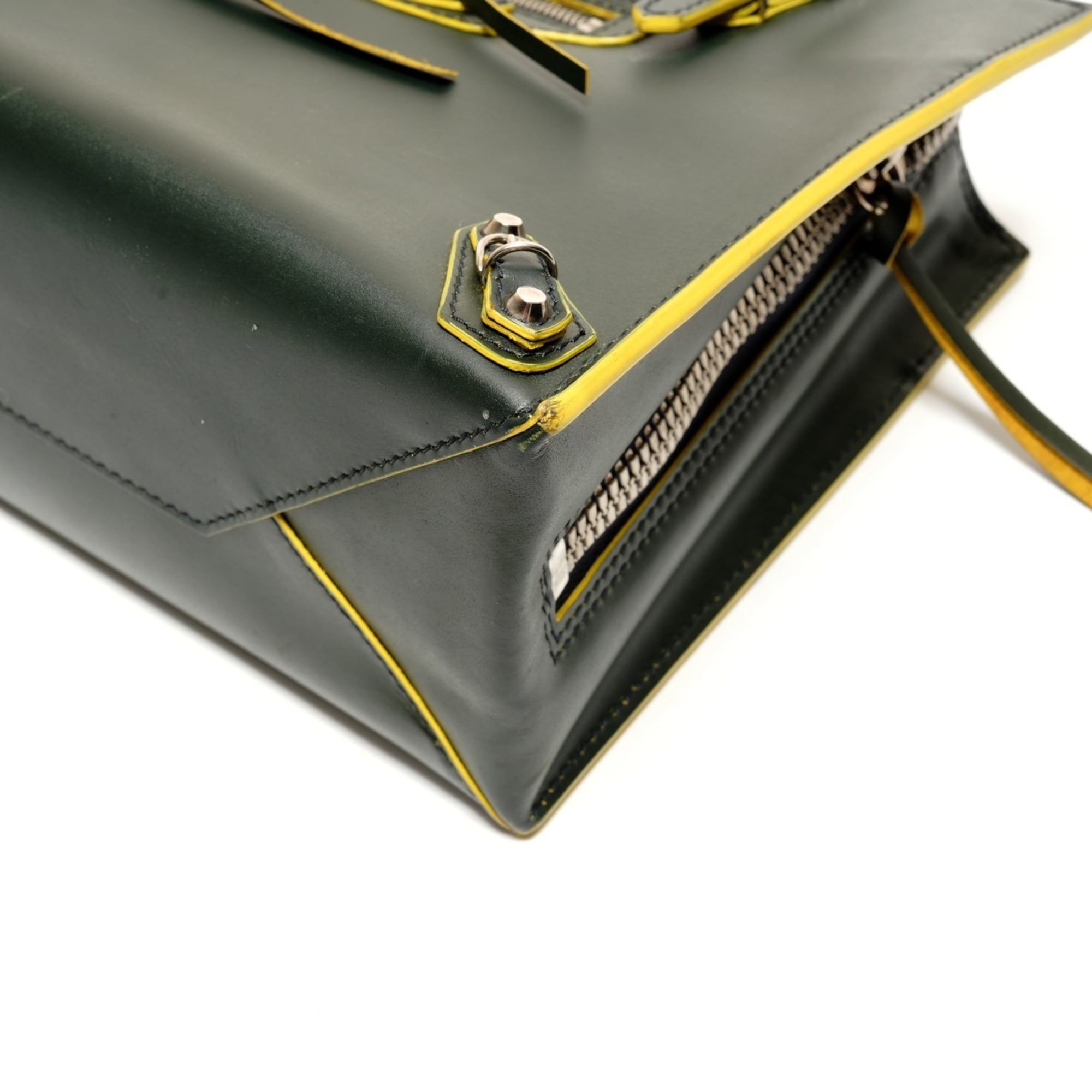 Balenciaga Green Leather Hand