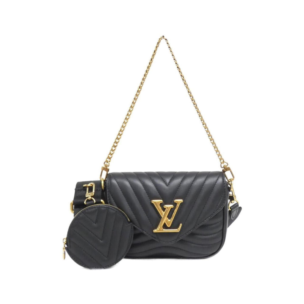 Louis Vuitton Black Leather Pochette Pouch Shoulder Bag