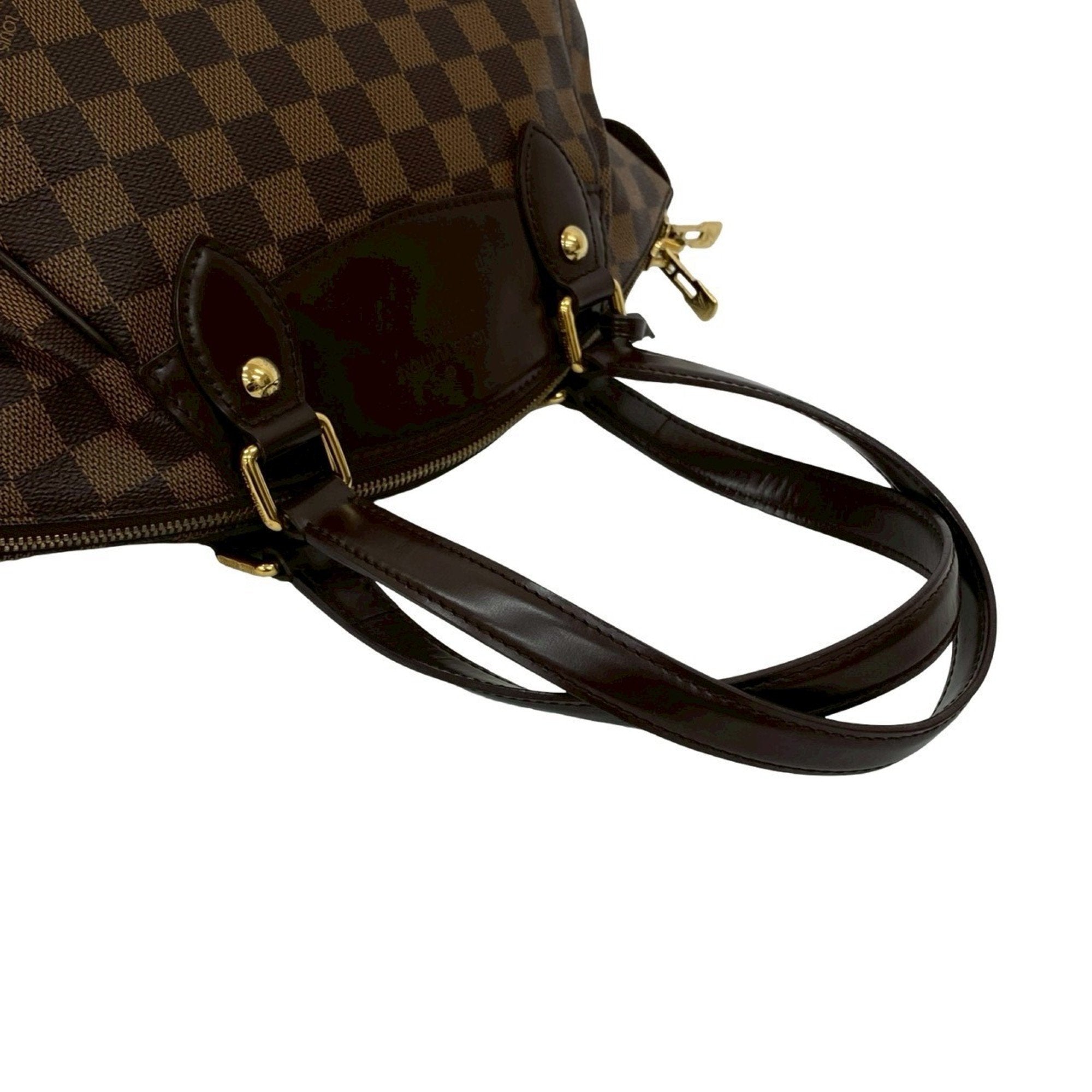 Louis Vuitton Brown Leather Pvc Handbag Tote Bag
