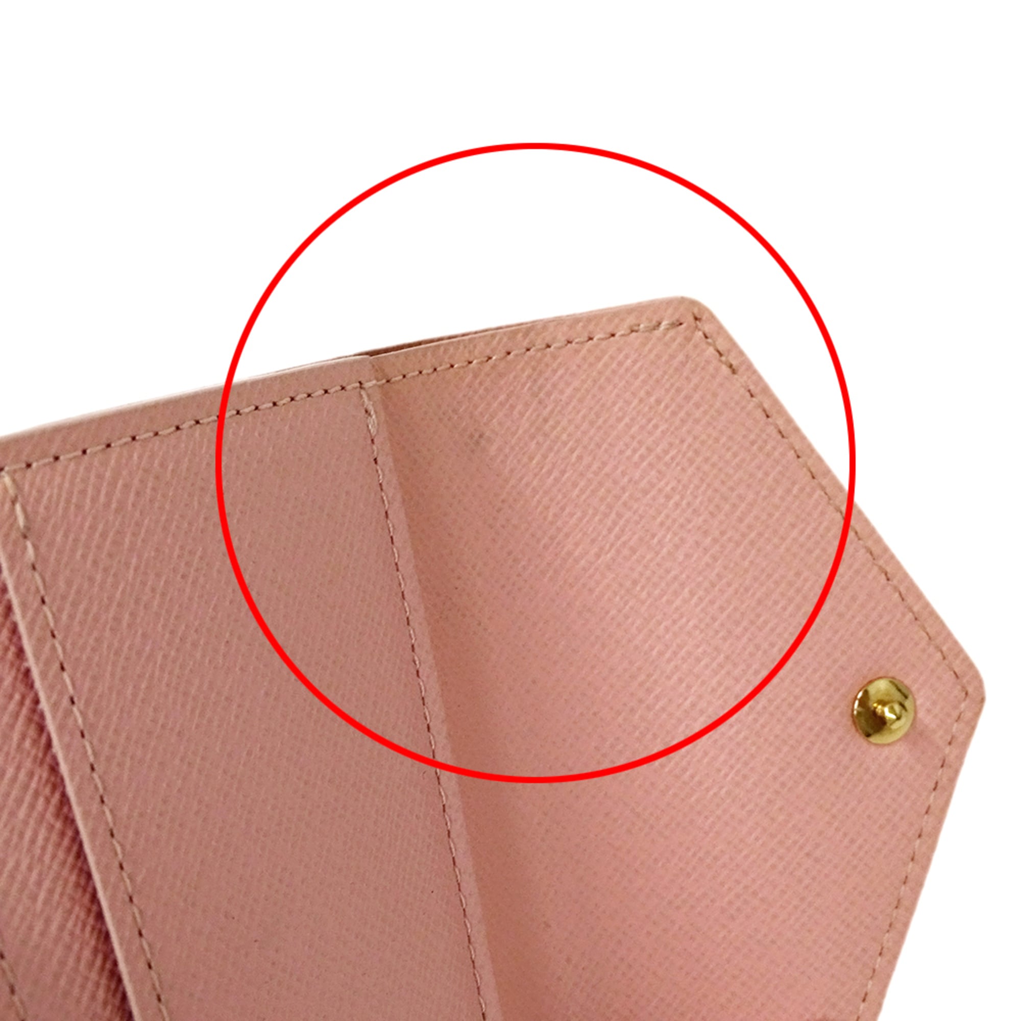 Louis Vuitton Ivory Rose Ballerine Damier Azur Wallet (Tri-Fold)