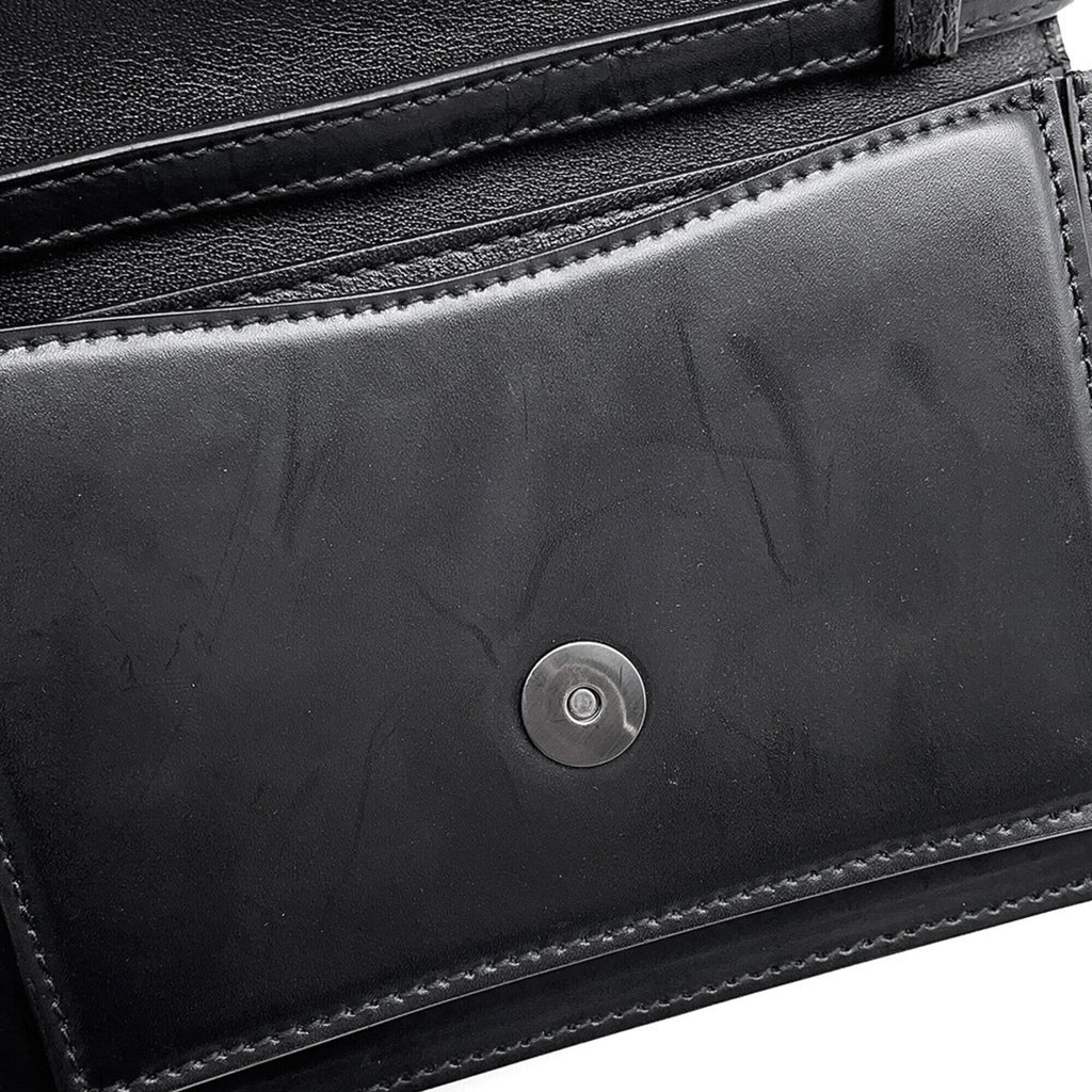 Balenciaga Black Leather Handbag Pouch Shoulder
