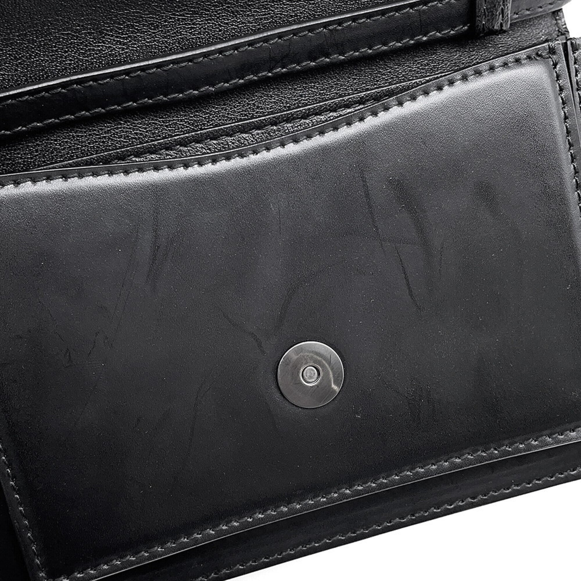 Balenciaga Black Leather Handbag Pouch Shoulder