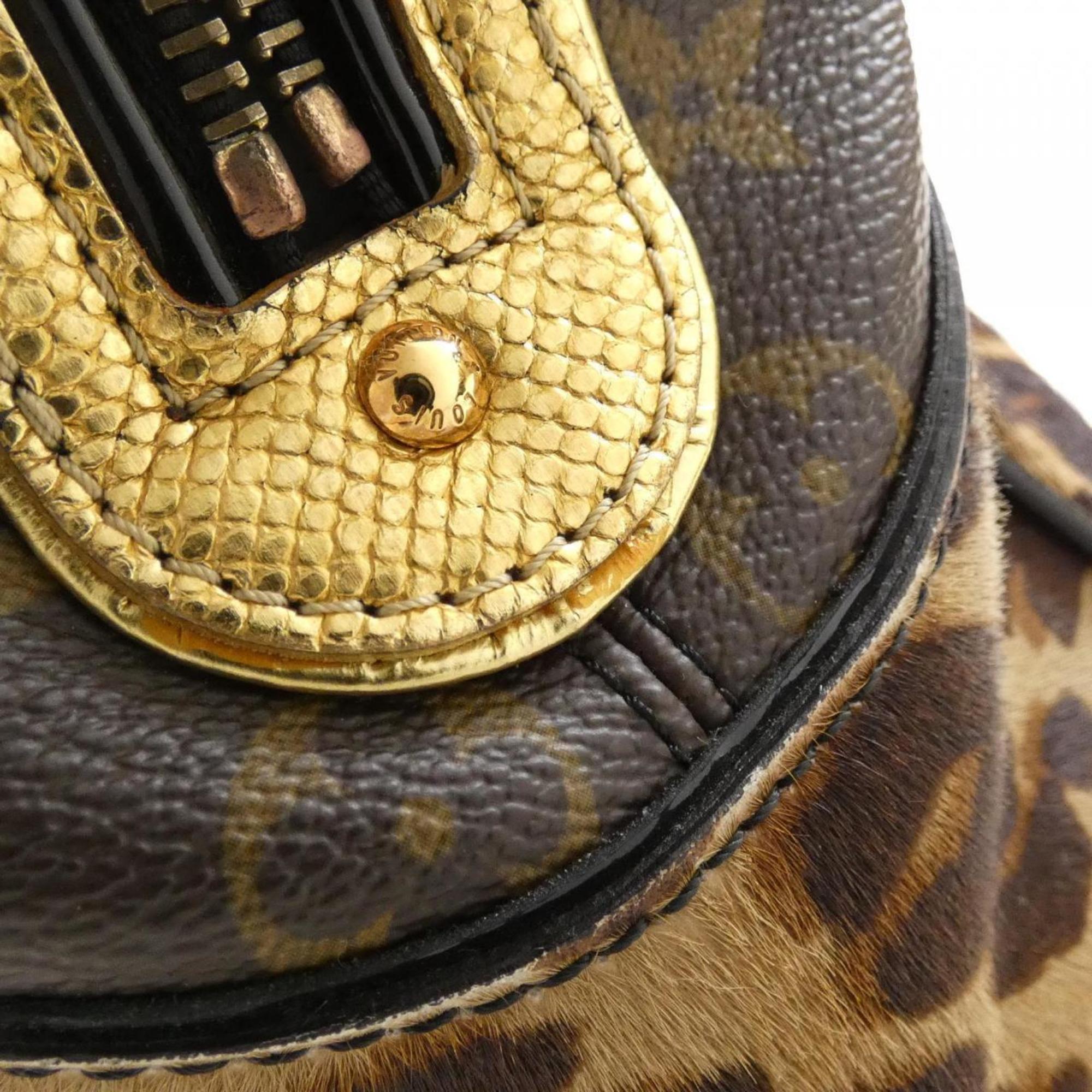 Louis Vuitton Marron Coated Canvas Leather Handbag