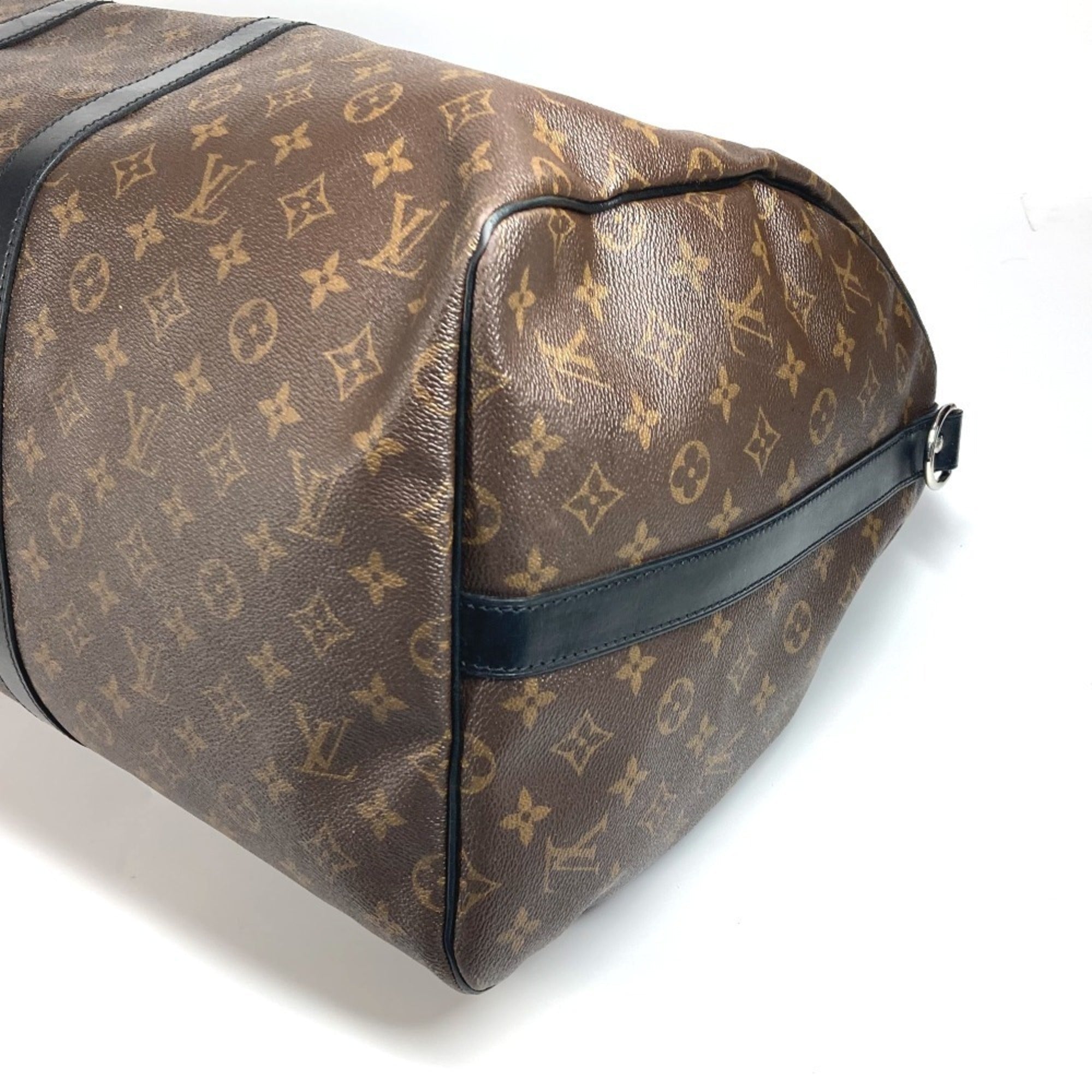 Louis Vuitton Monogram Macassar Black Brown Boston Bag Shoulder Bag