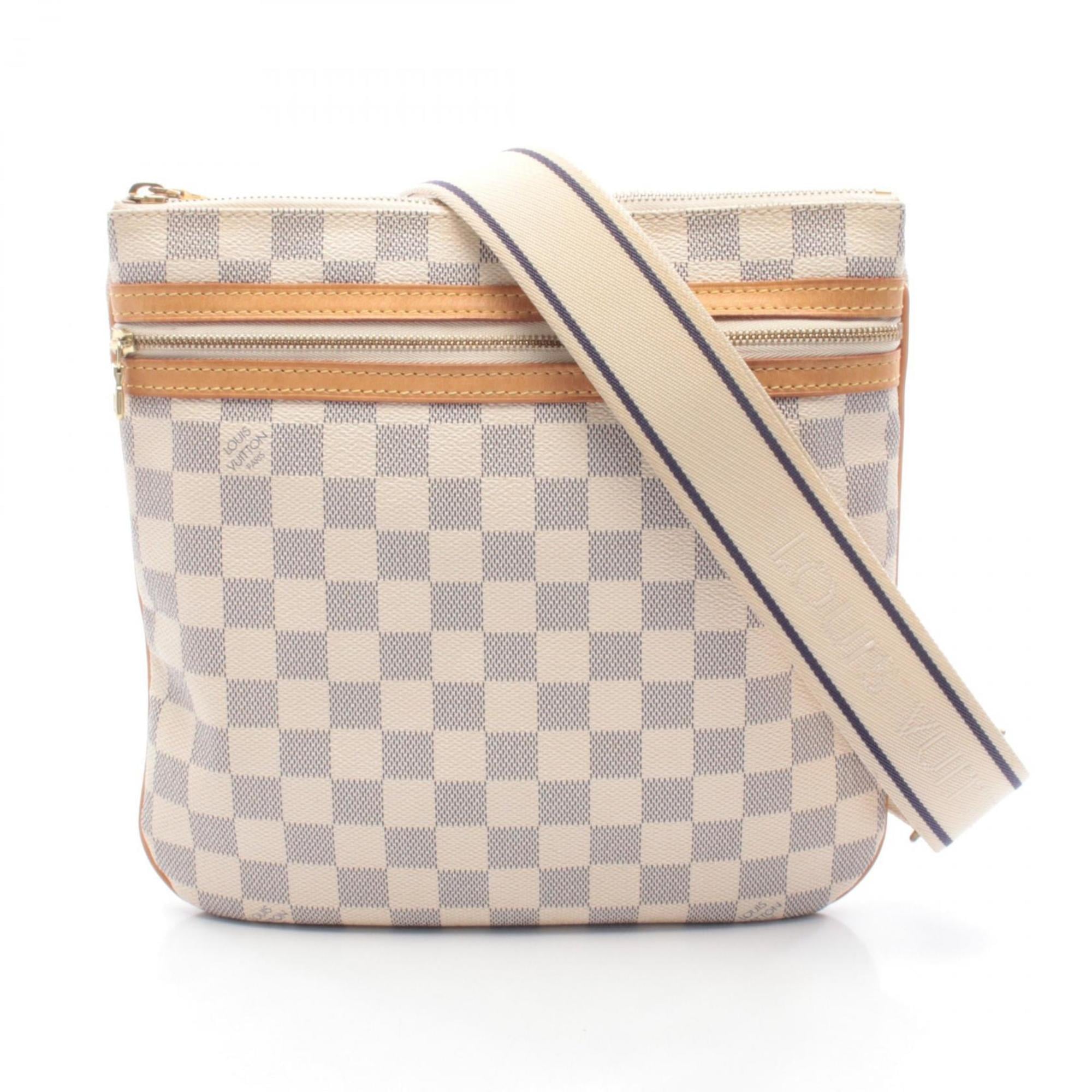 Louis Vuitton Damier Azur White Coated Canvas Leather Handbag Shoulder Bag