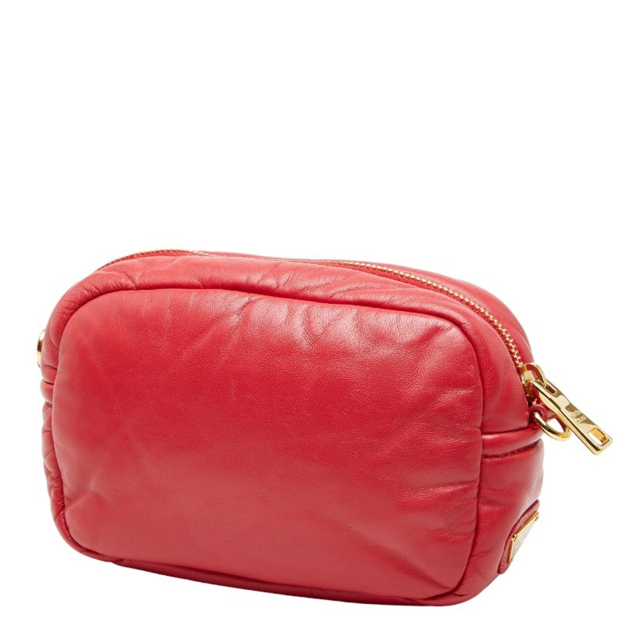 Prada Red Color Leather Shoulder Bag