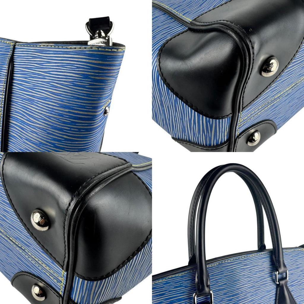 Louis Vuitton Black Blue Epi Leather Handbag Shoulder Bag