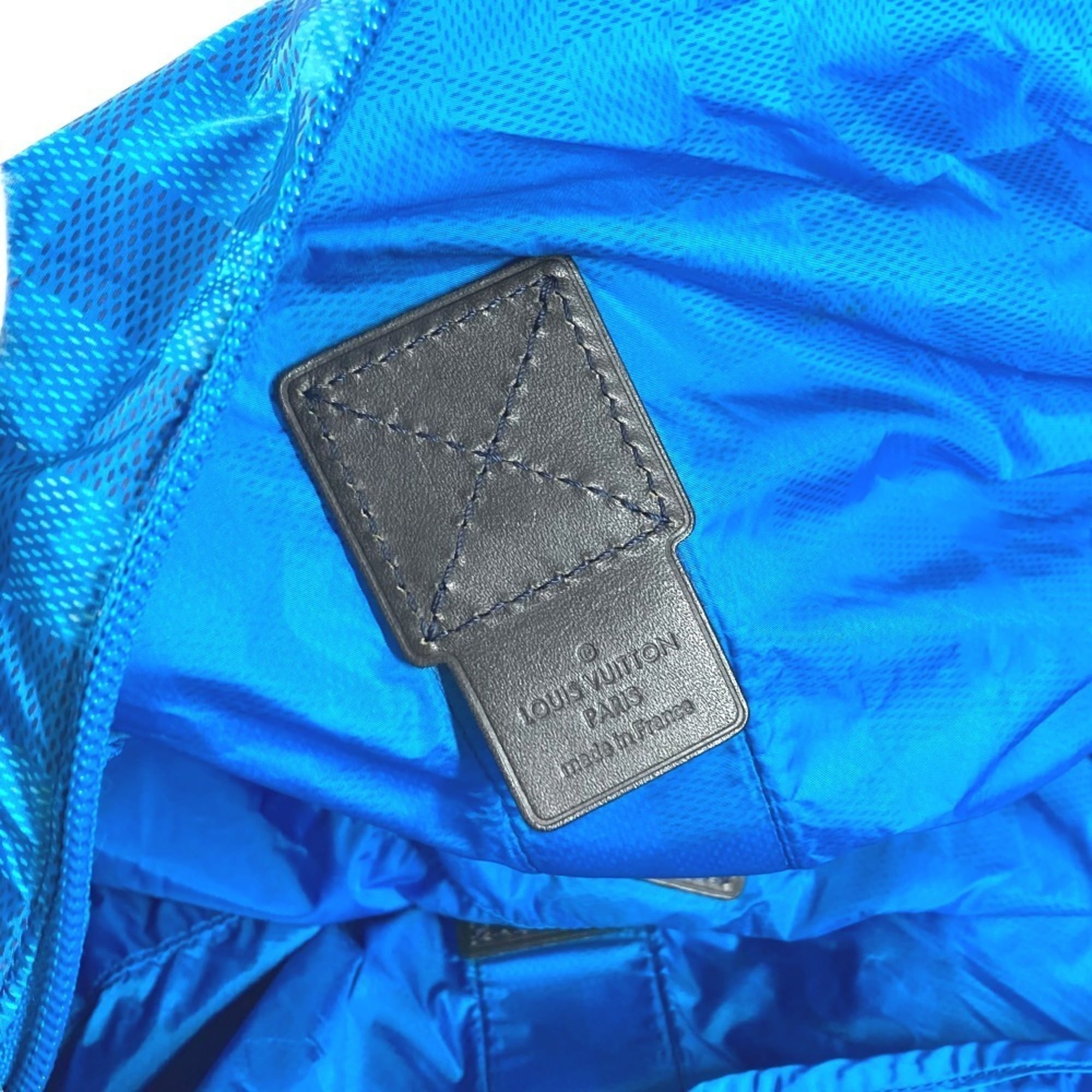Louis Vuitton Black Blue Leather Nylon Boston Bag Shoulder Bag