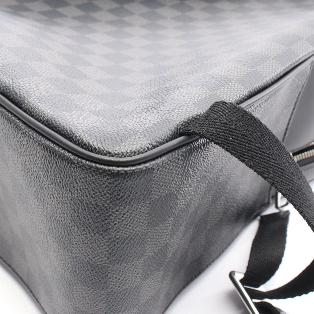 Louis Vuitton Black Coated Canvas Leather Backpack