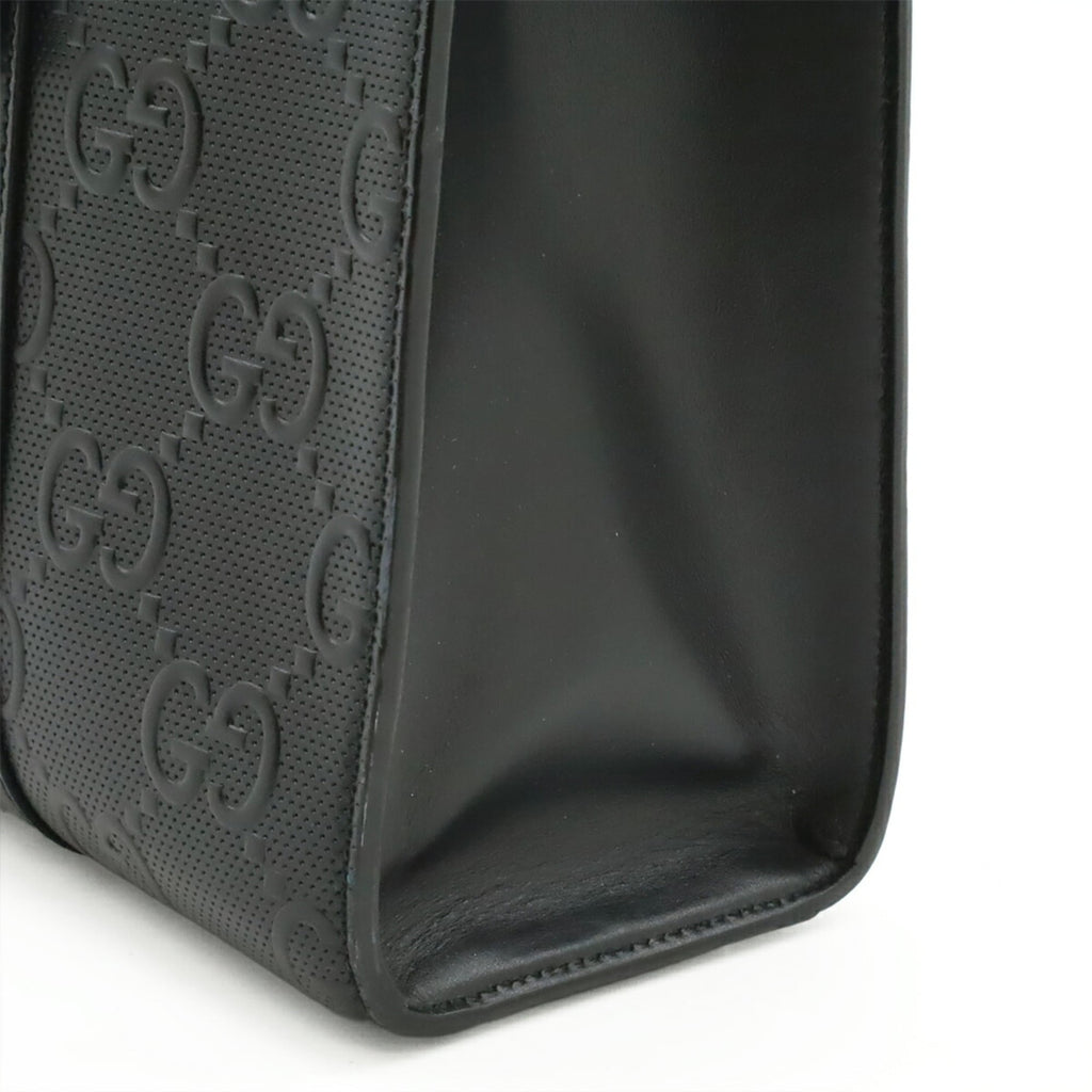 Gucci Black Leather Tote Bag (Pre-Owned)