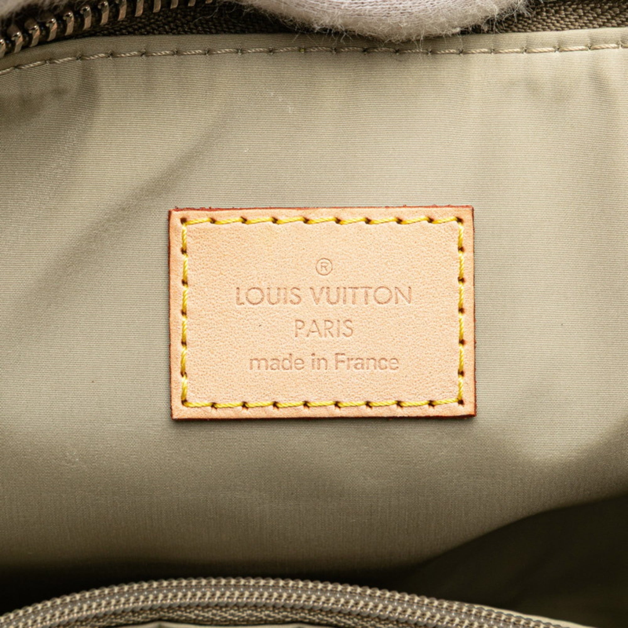 Louis Vuitton Damier Geant Earth Khaki Canvas Leather Pouch