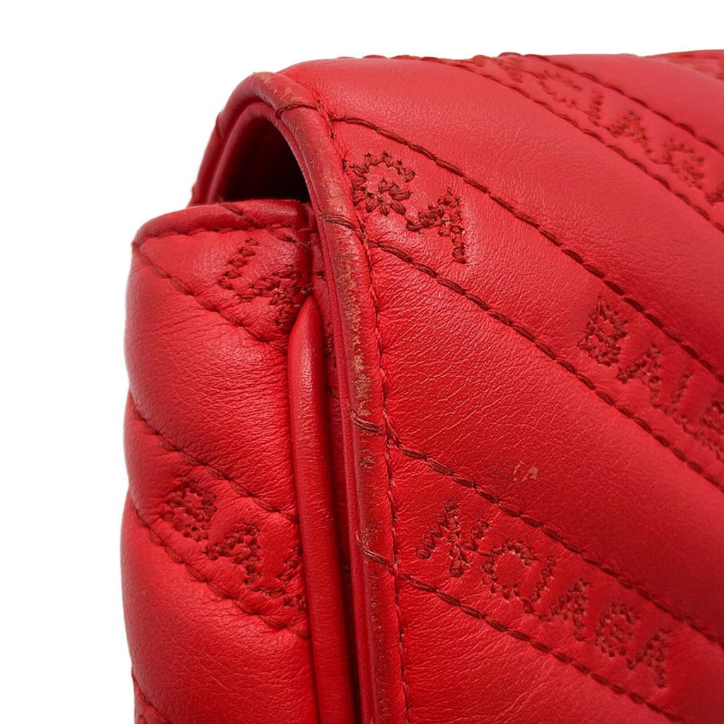 Balenciaga Red Color Leather Handbag Shoulder
