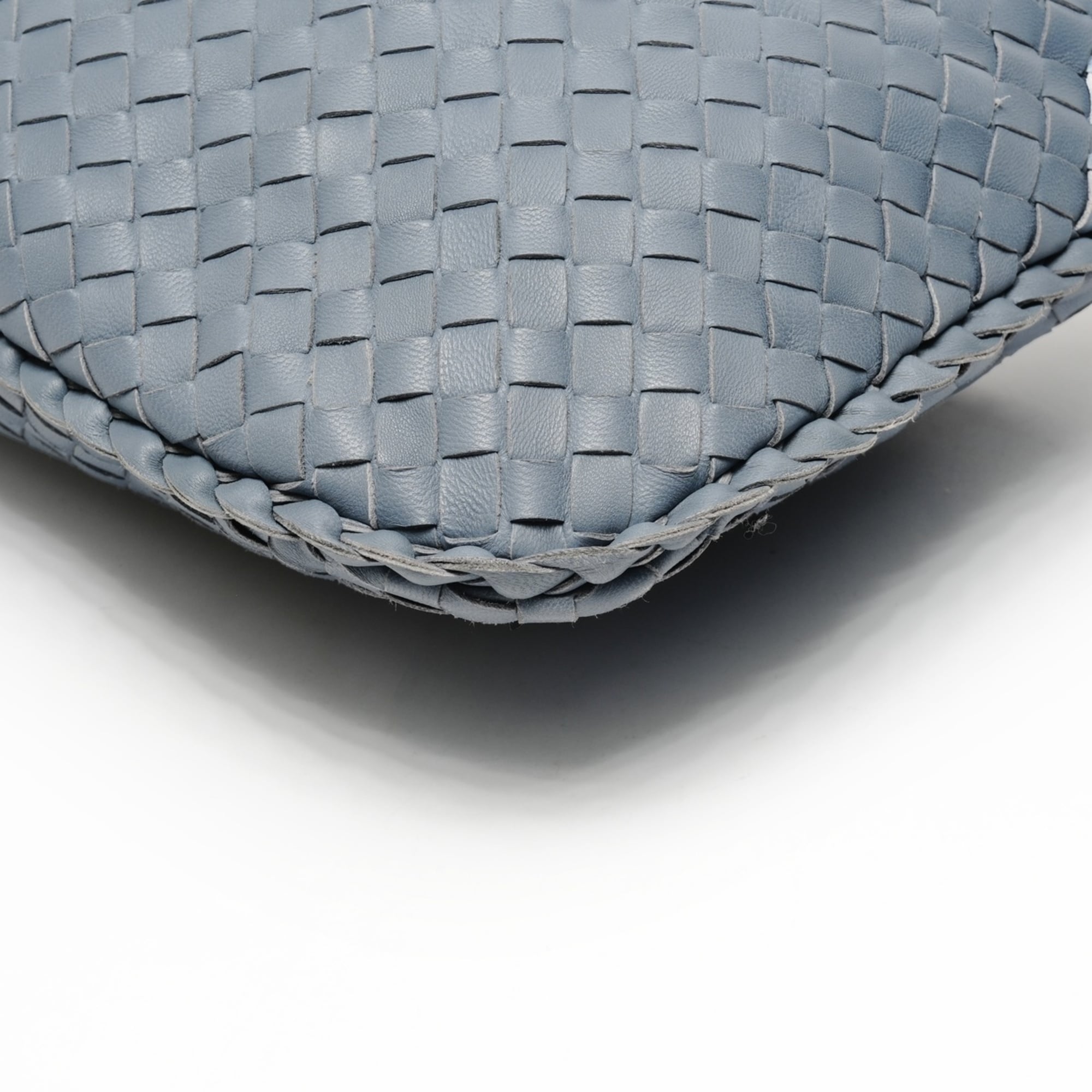 Bottega Veneta Intrecciato Gray Leather Shoulder Bag