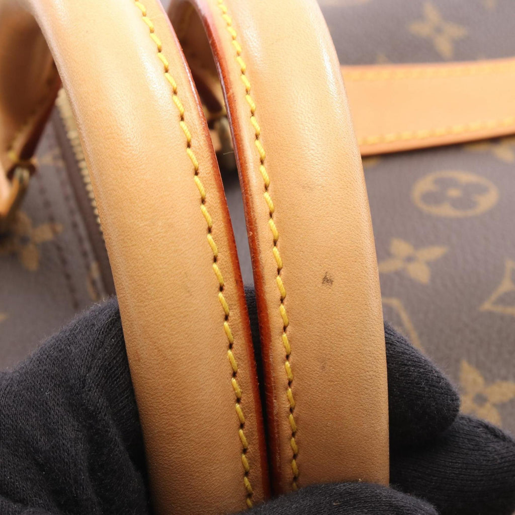 Louis Vuitton Brown Coated Canvas Leather Boston Bag Handbag