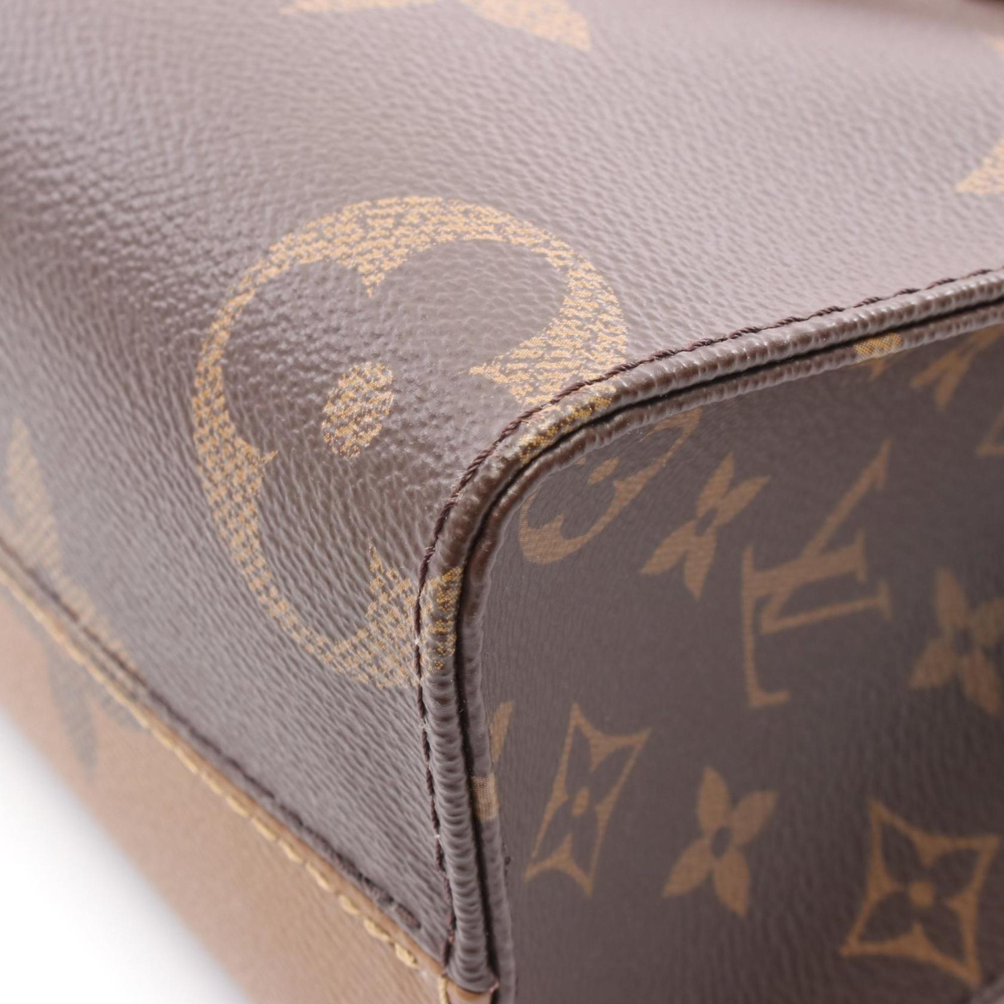 Louis Vuitton Beige Brown Coated Canvas Handbag