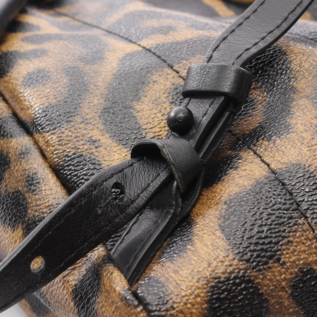 Louis Vuitton Black Brown Coated Canvas Leather Backpack