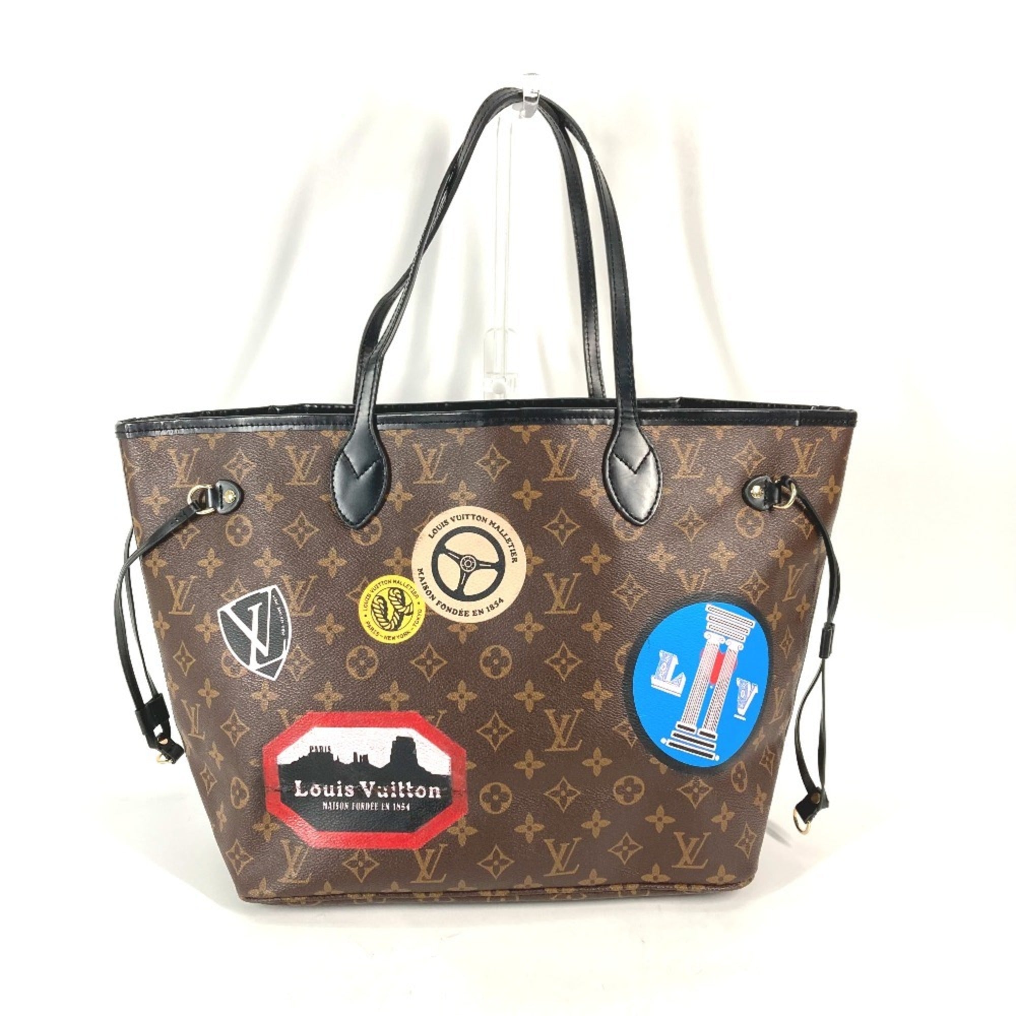Louis Vuitton Black Brown Monogram Shoulder Bag Tote Bag