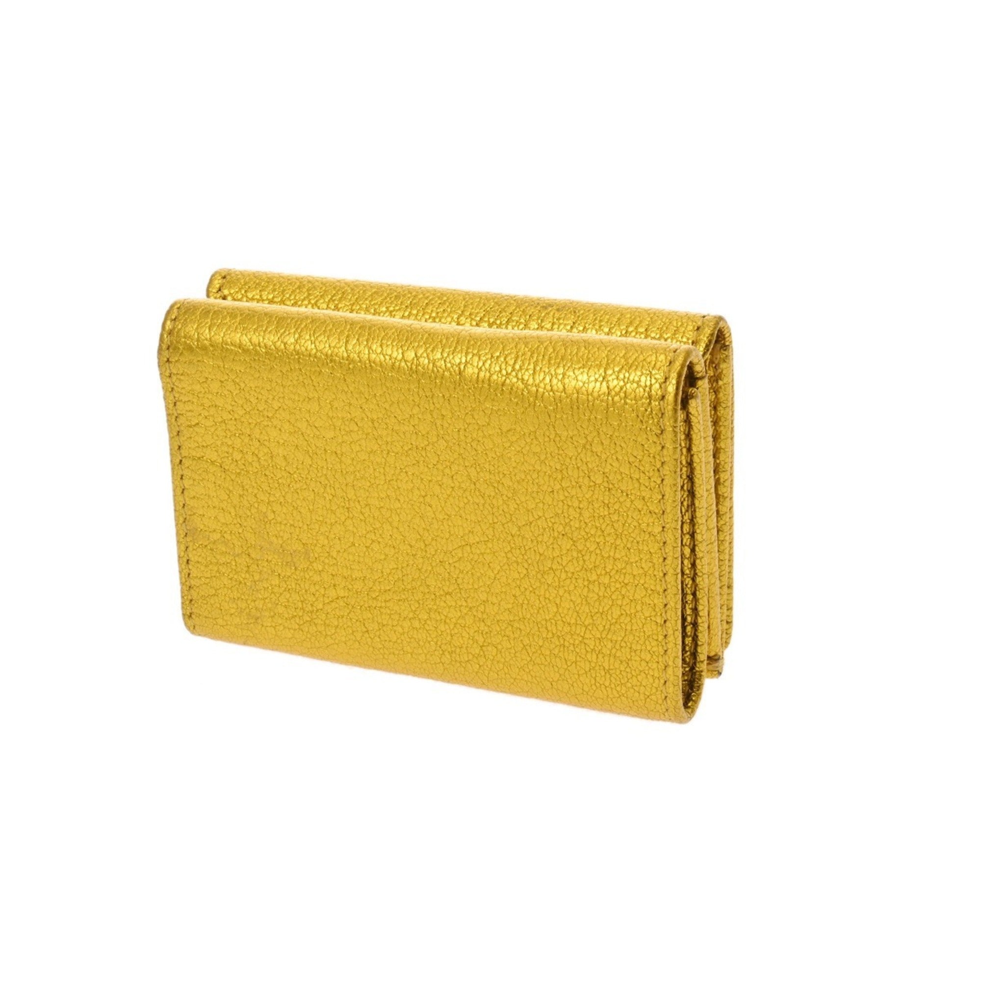 Balenciaga Metallic Gold Leather Wallet (Tri-Fold)