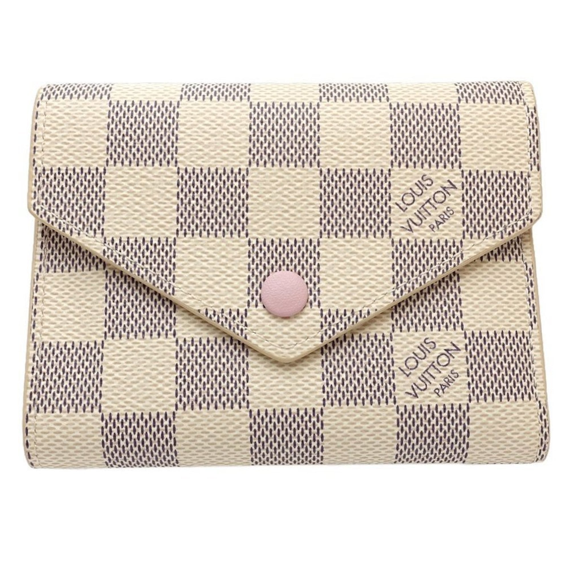 Louis Vuitton Damier Azur Rose Ballerine White Damier Azur Wallet (Tri-Fold)