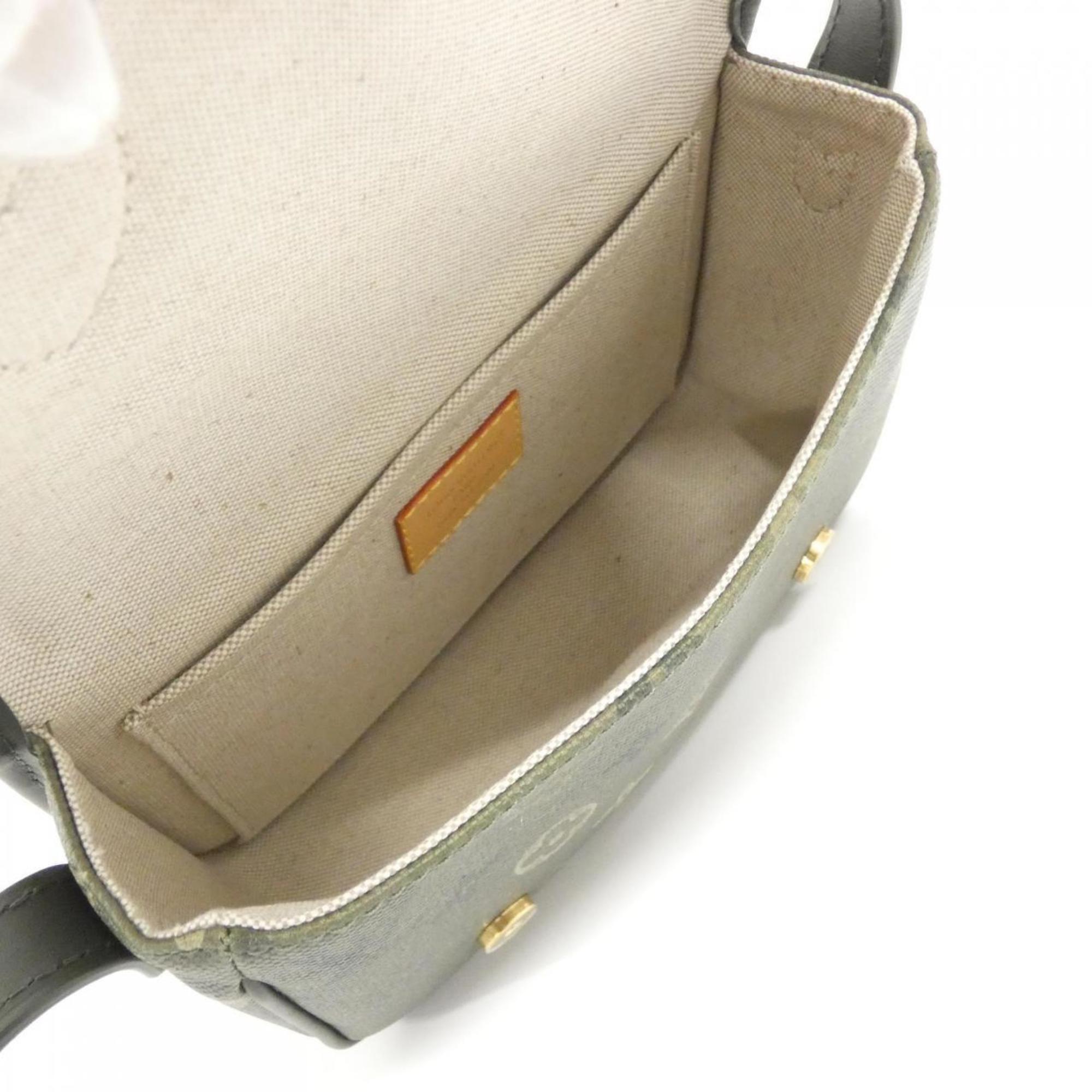 Louis Vuitton Khaki Coated Canvas Shoulder Bag